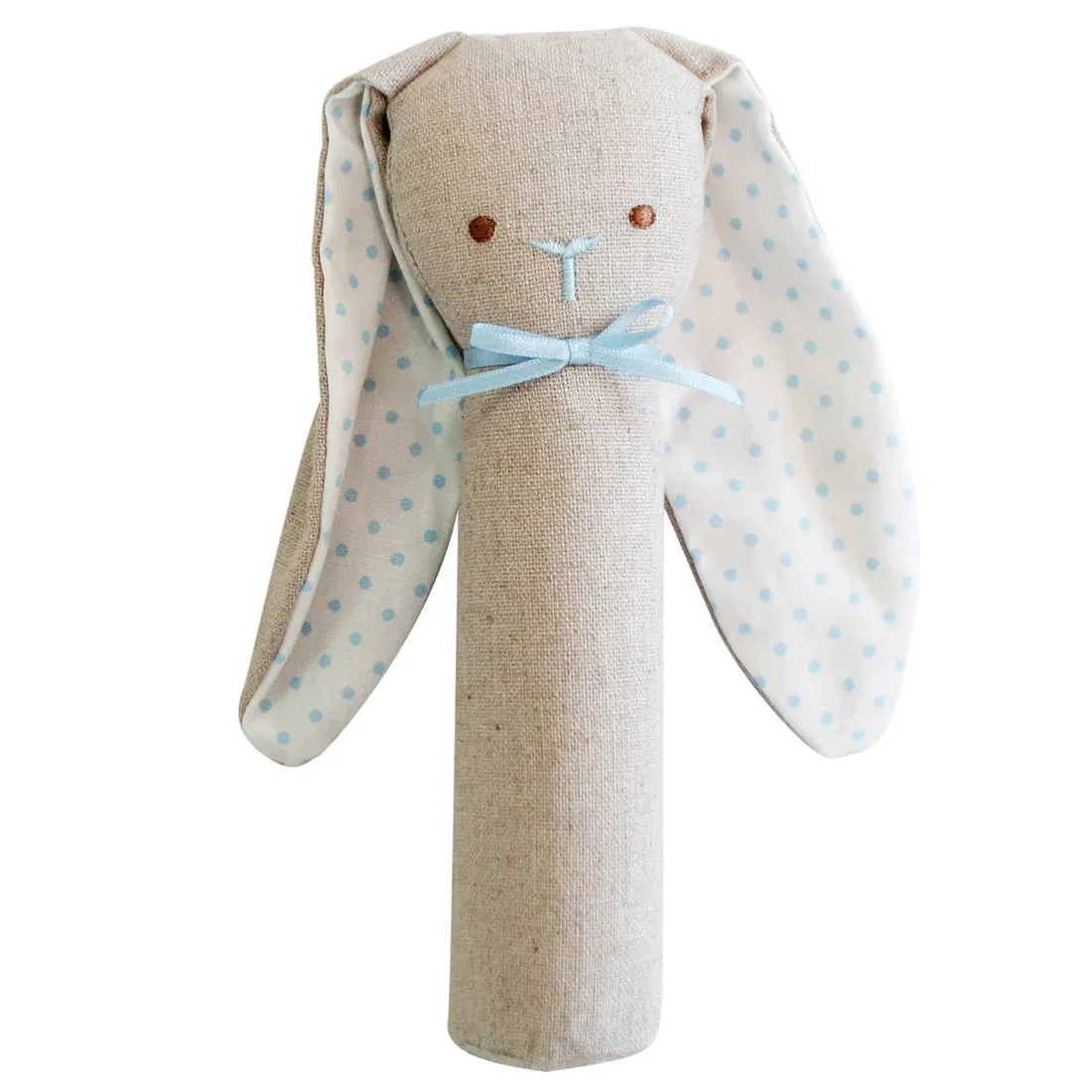 N10415 - Bunny Rattle & Squeaker Linen - blue