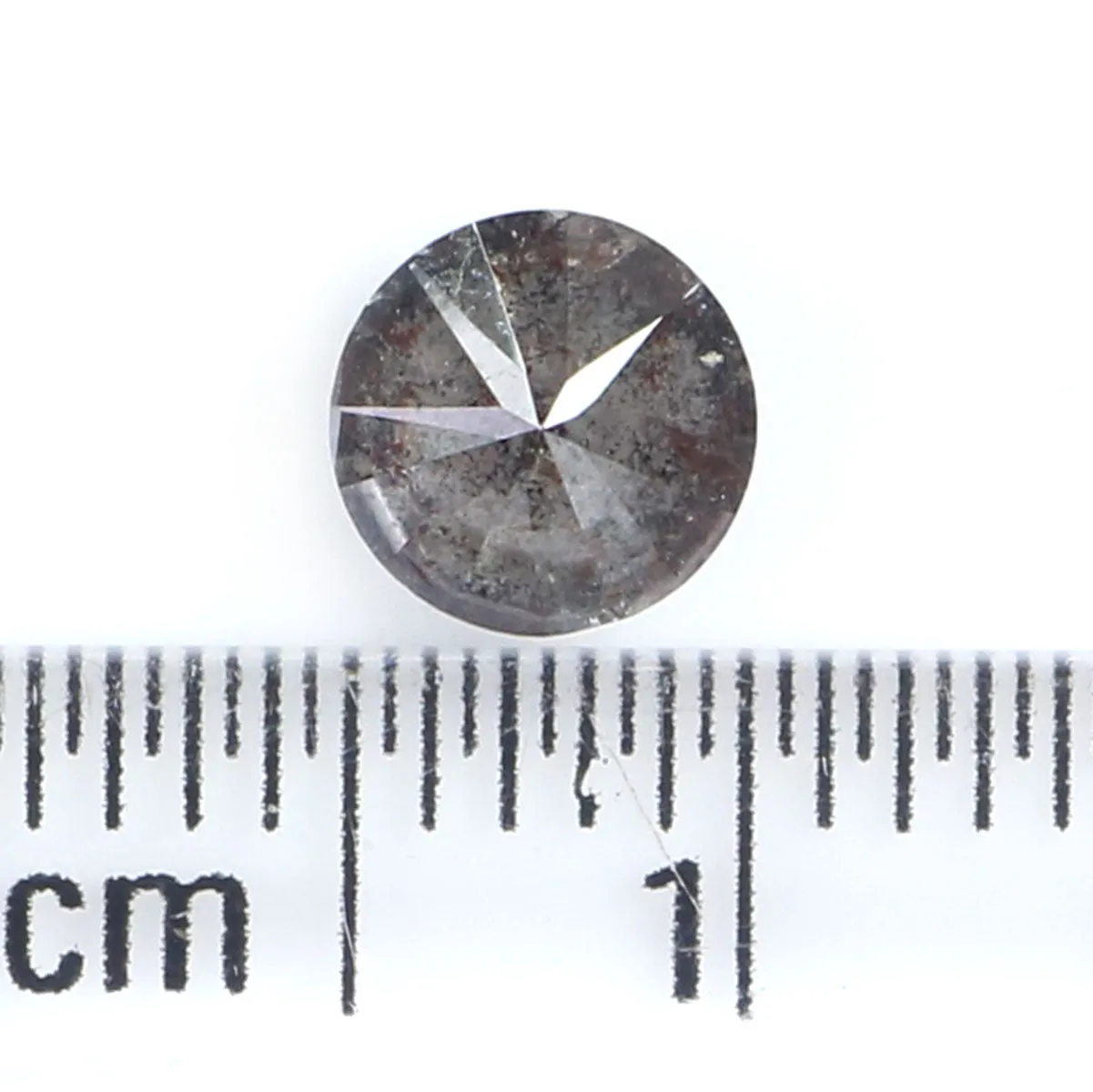 Natural Loose Round Brilliant Cut Salt And Pepper Diamond Black Color 0.81 CT 5.40 MM Round Shape Diamond L9412