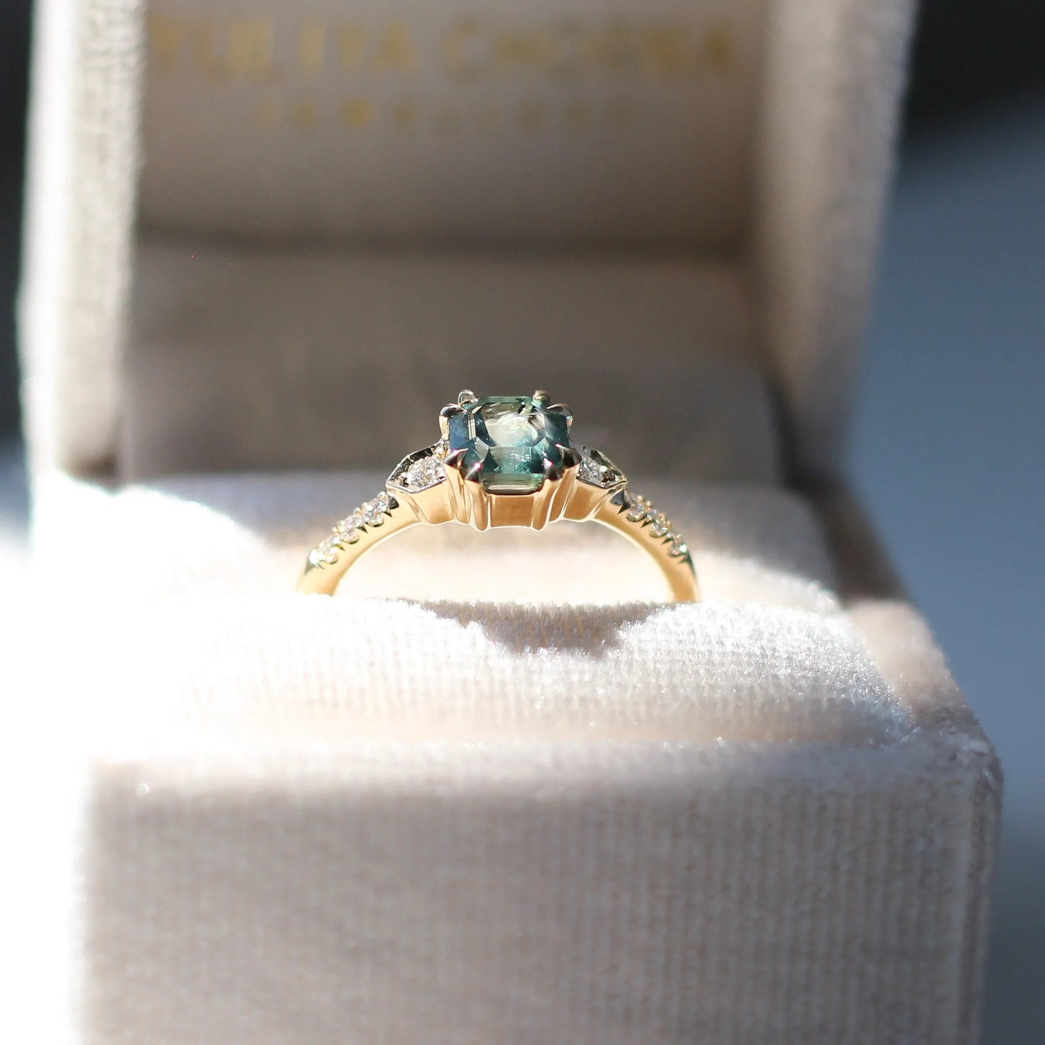 Nebula Green Montana Sapphire Ring