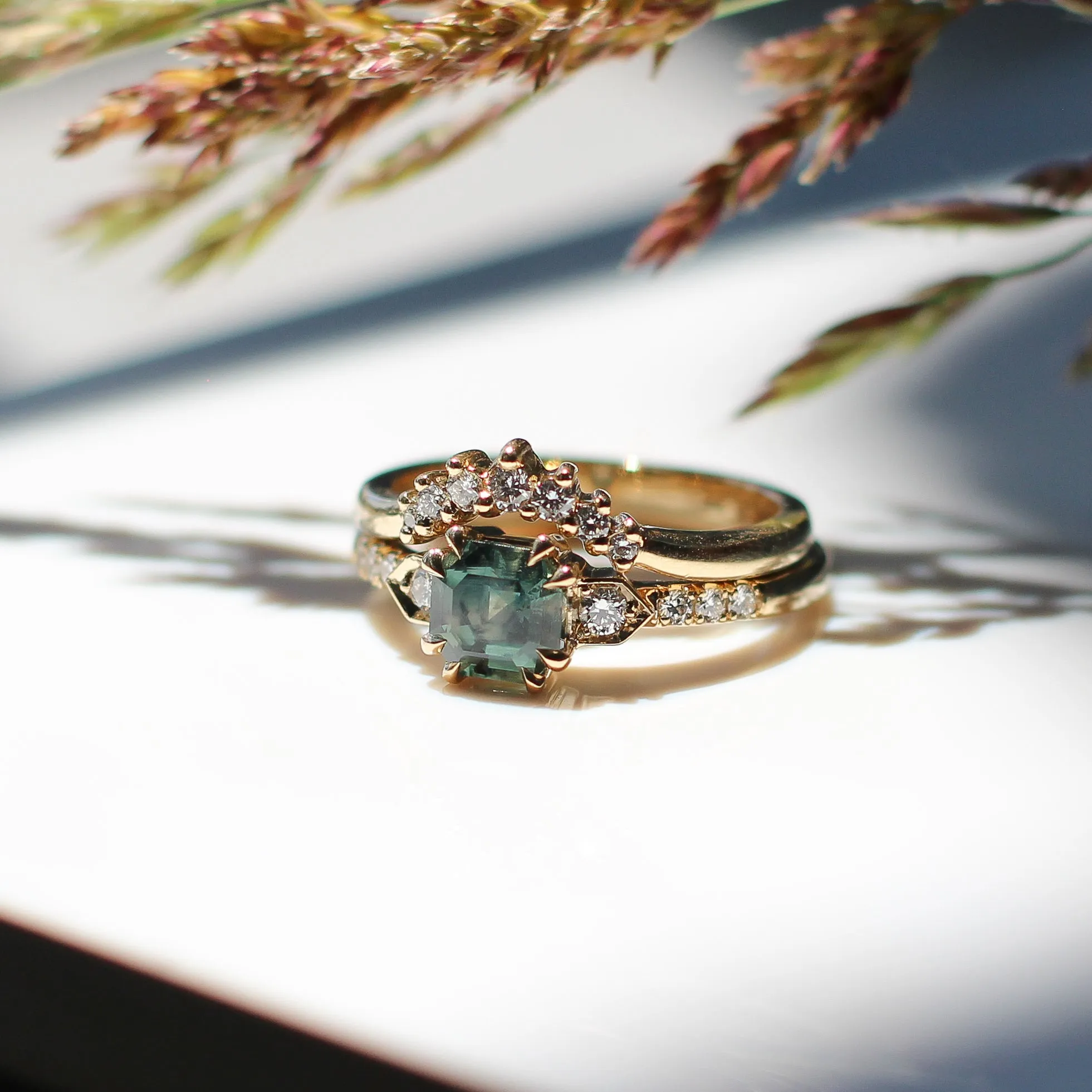 Nebula Green Montana Sapphire Ring