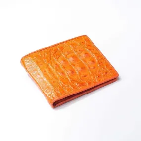 One of A Kind Orange Hornback Crocodile Wallet