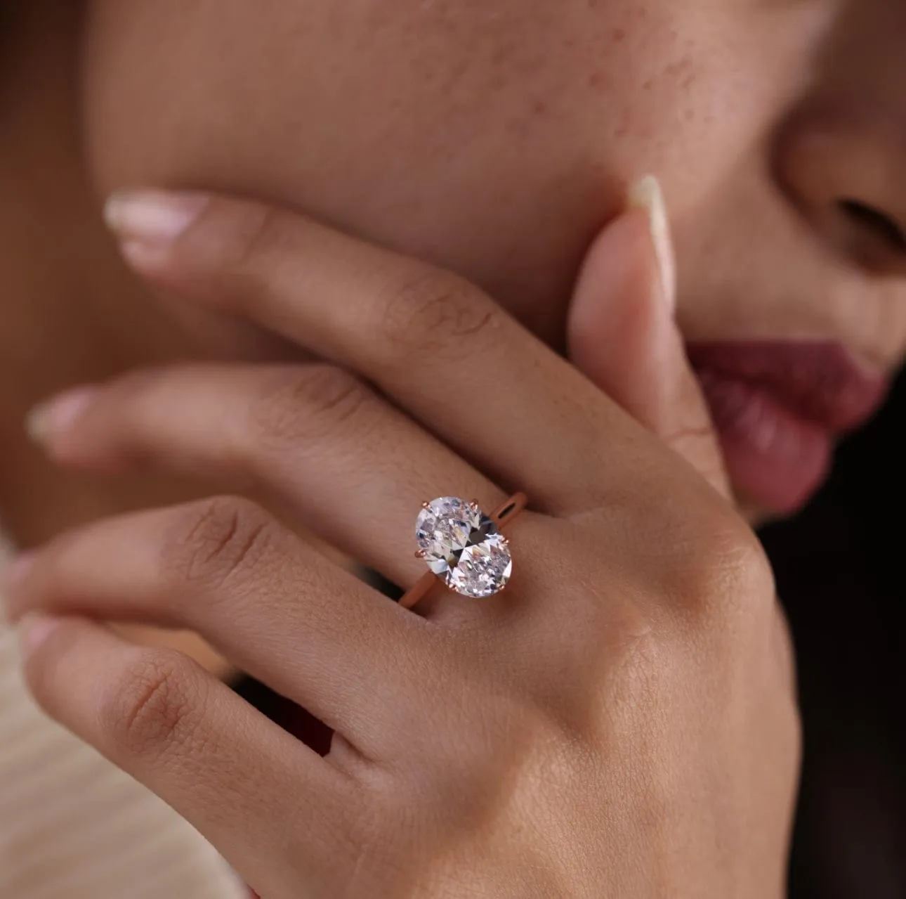 Oval Diamond Engagement Rings, Lab Grown