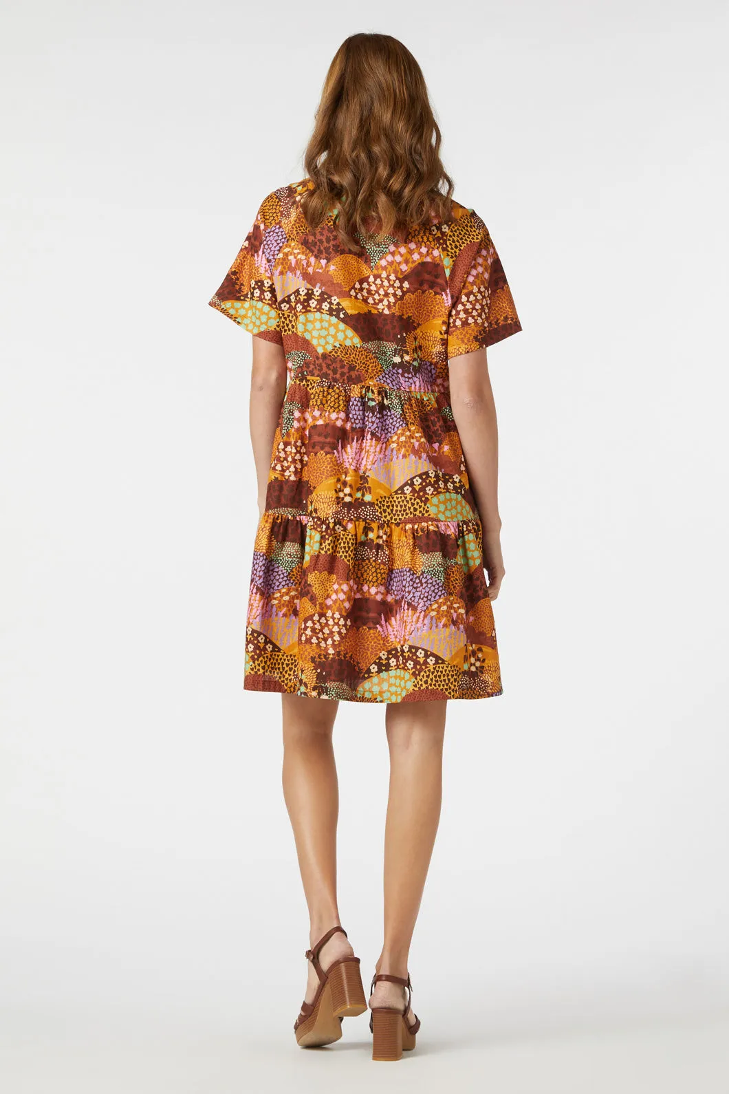 Patchwork Landscape Smock Dress