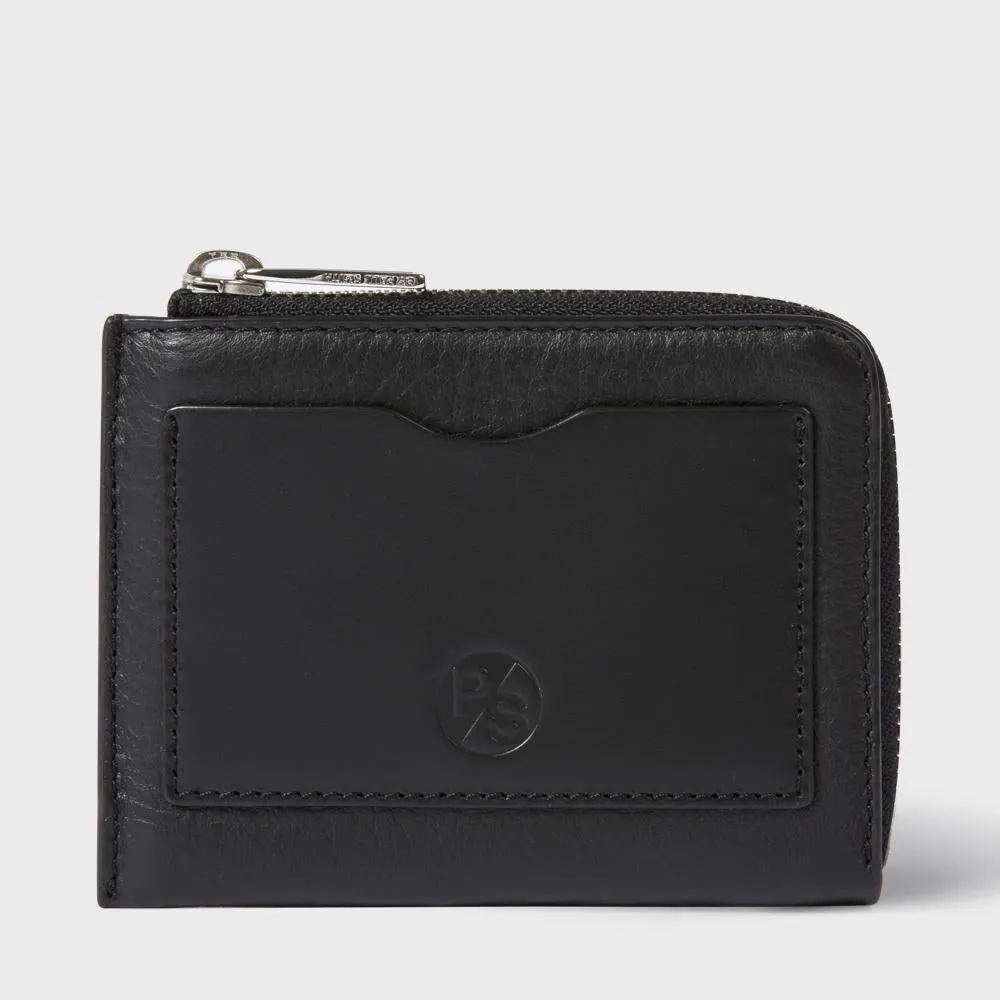 Paul Smith - Men's Black Leather Corner Zip Wallet