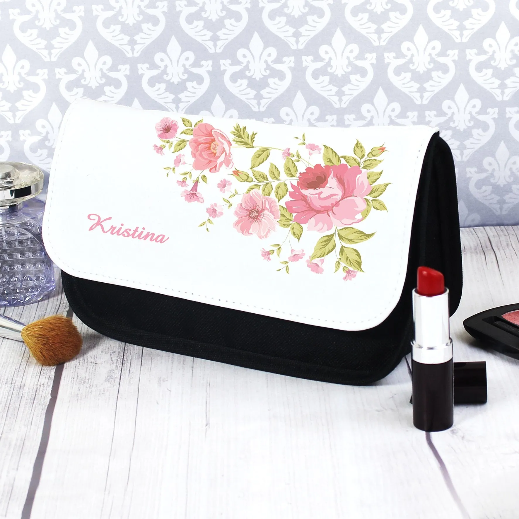 Personalised Pretty Rose Make Up Bag