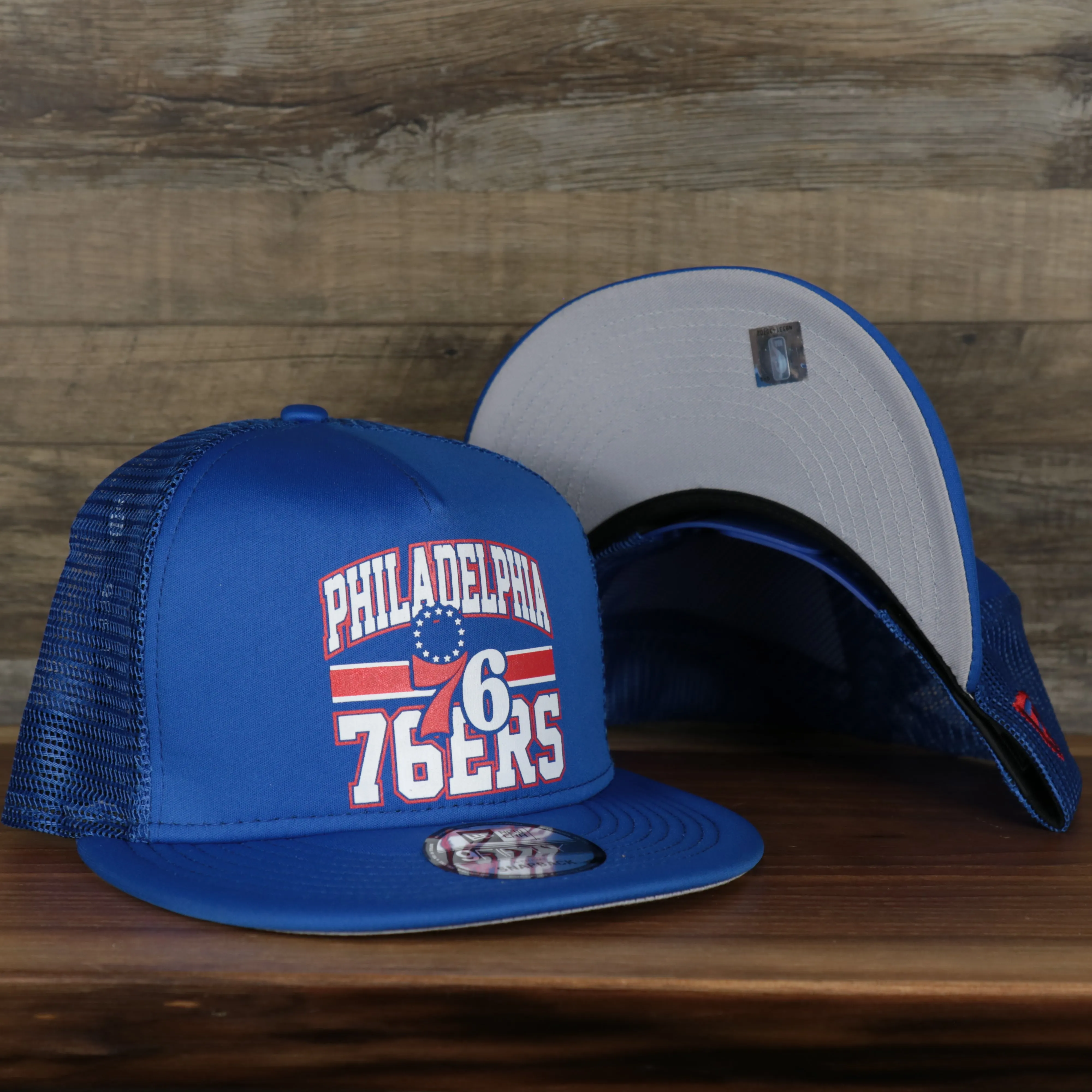 Philadelphia 76ers Trucker Gray Bottom 9Fifty Snapback | Blue | OSFM