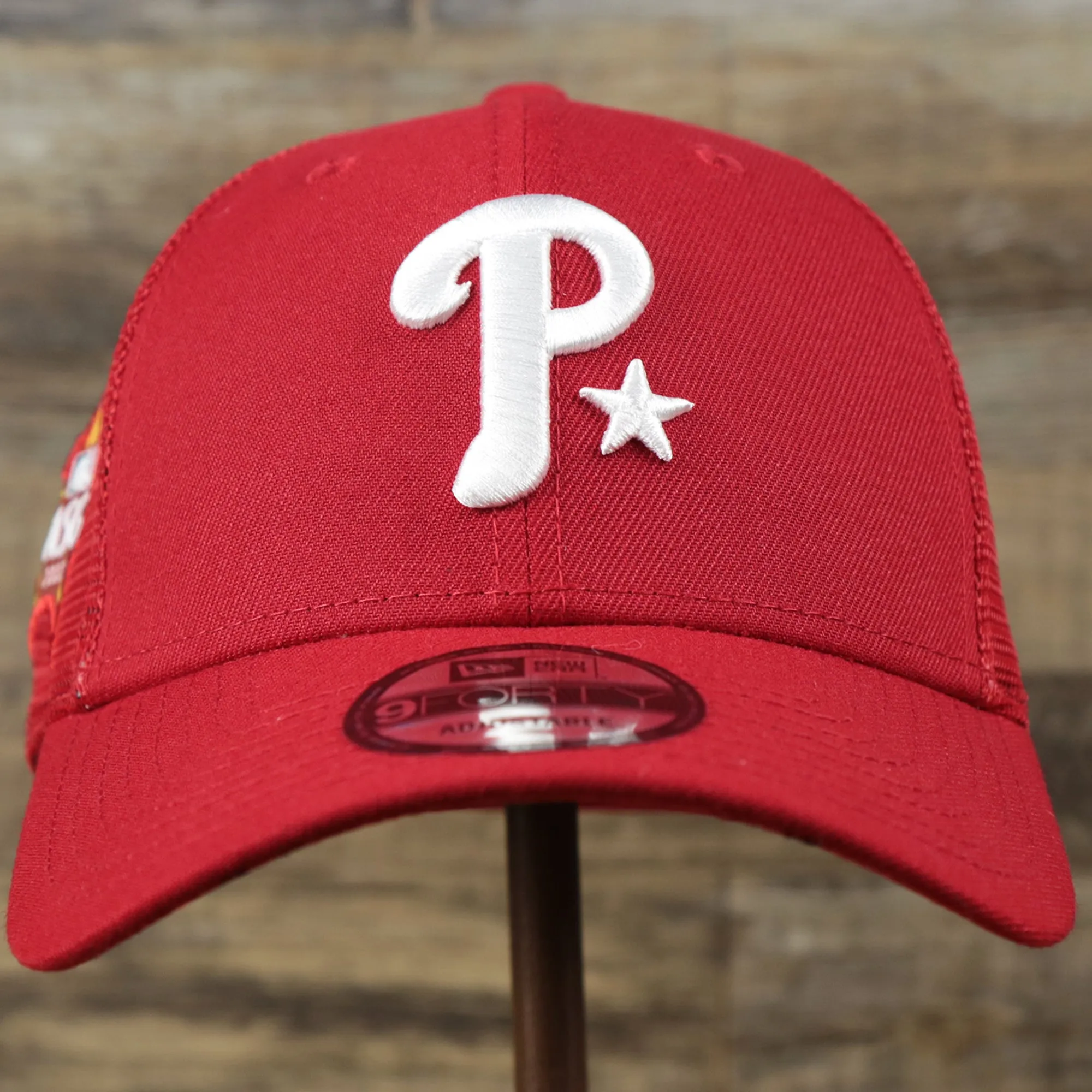 Philadelphia Phillies Metallic All Star Game MLB 2022 Side Patch 9Forty Mesh Trucker | ASG 2022 Red Trucker Hat