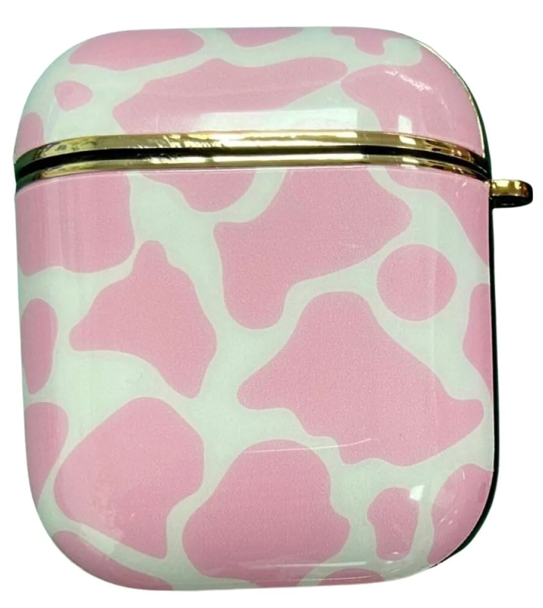 Pink Cowhide Air Pod Case