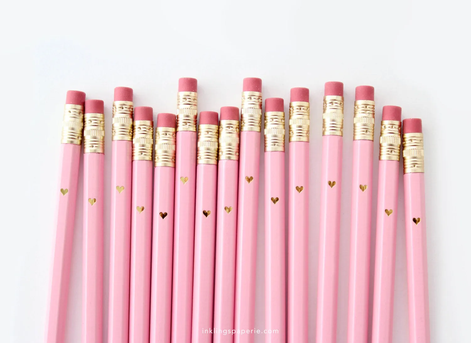 Pink Heart Pencils