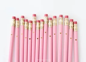 Pink Heart Pencils