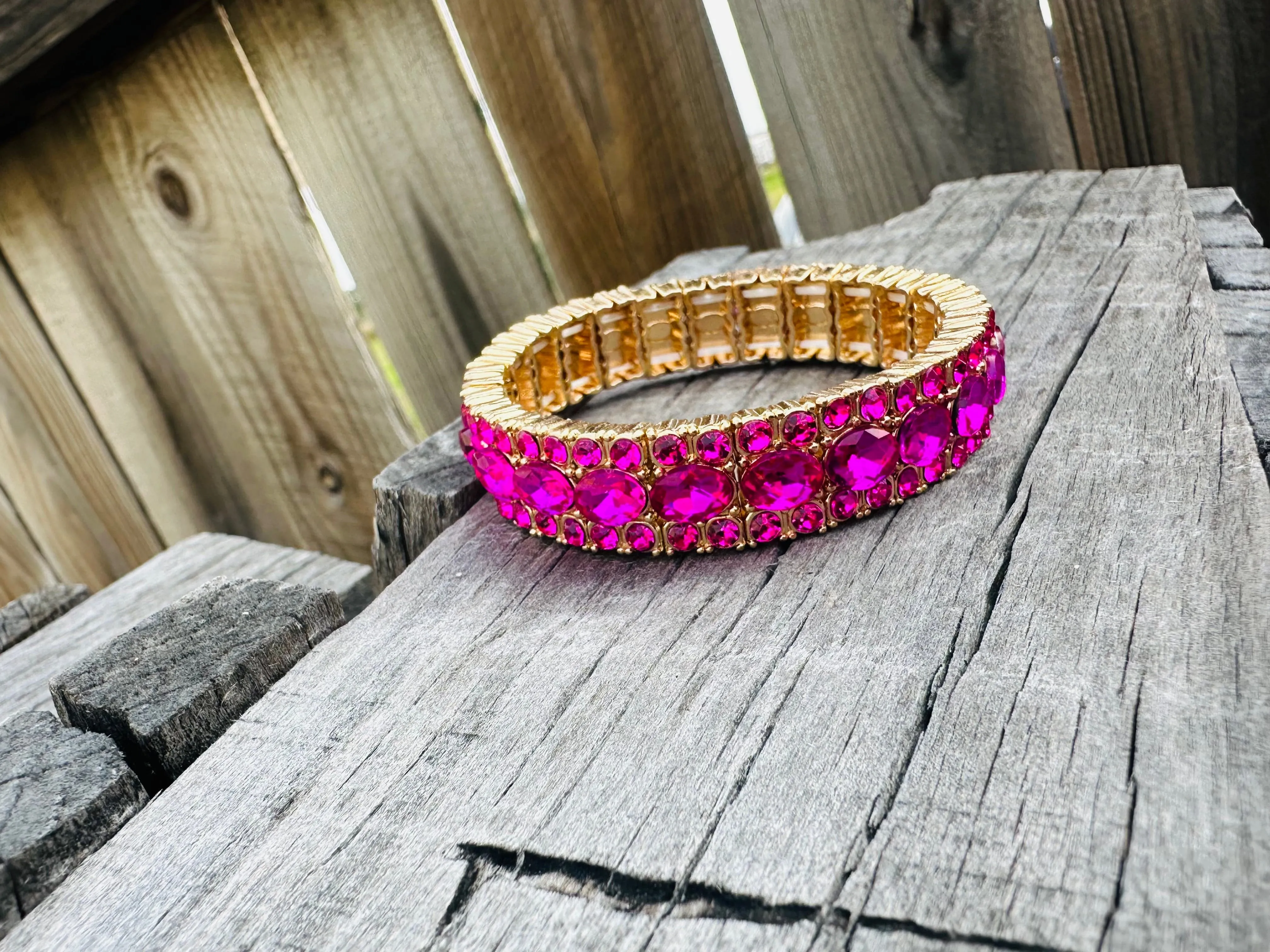 Pink Rhinestone Bracelet