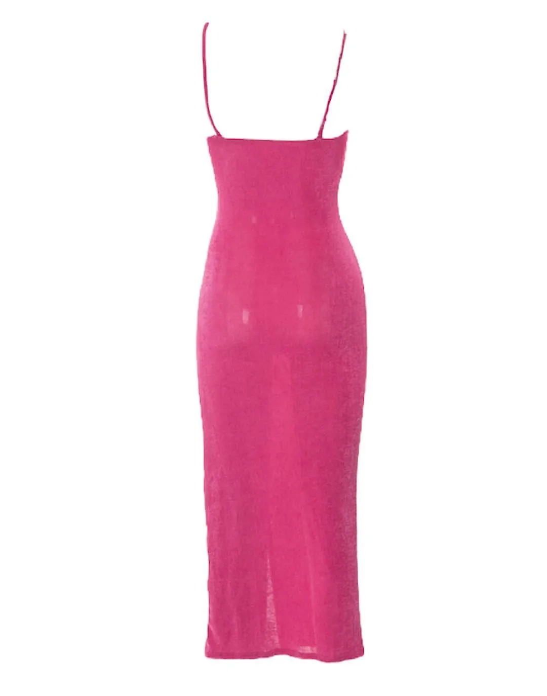 Pink Ruched Slit Dress