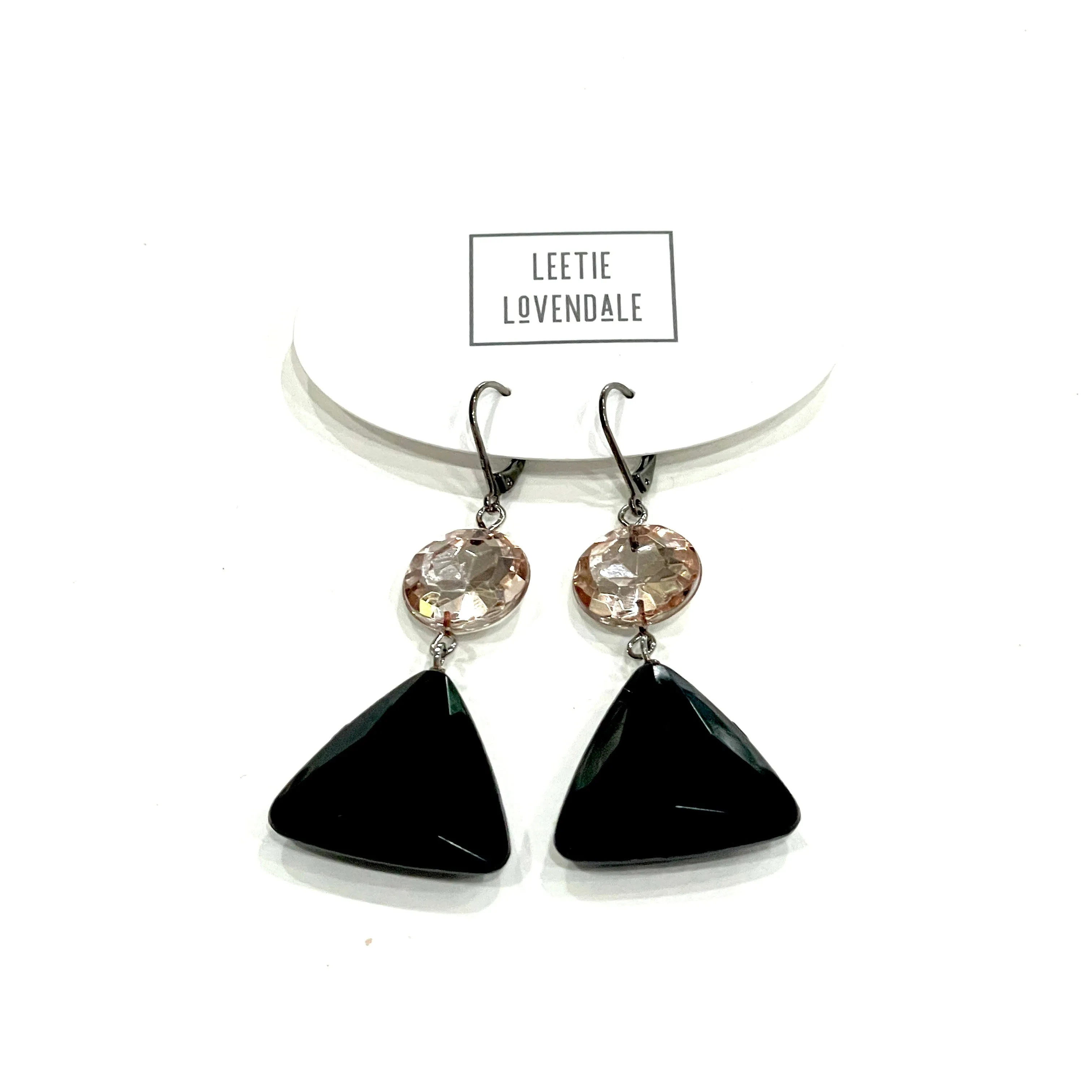 Pink Shine & Black Facet Trinket Earrings