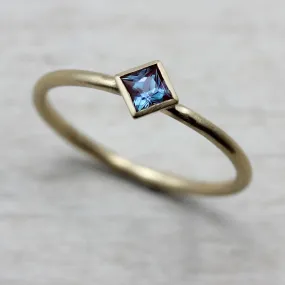 Princess Cut Solitaire with Chatham Alexandrite