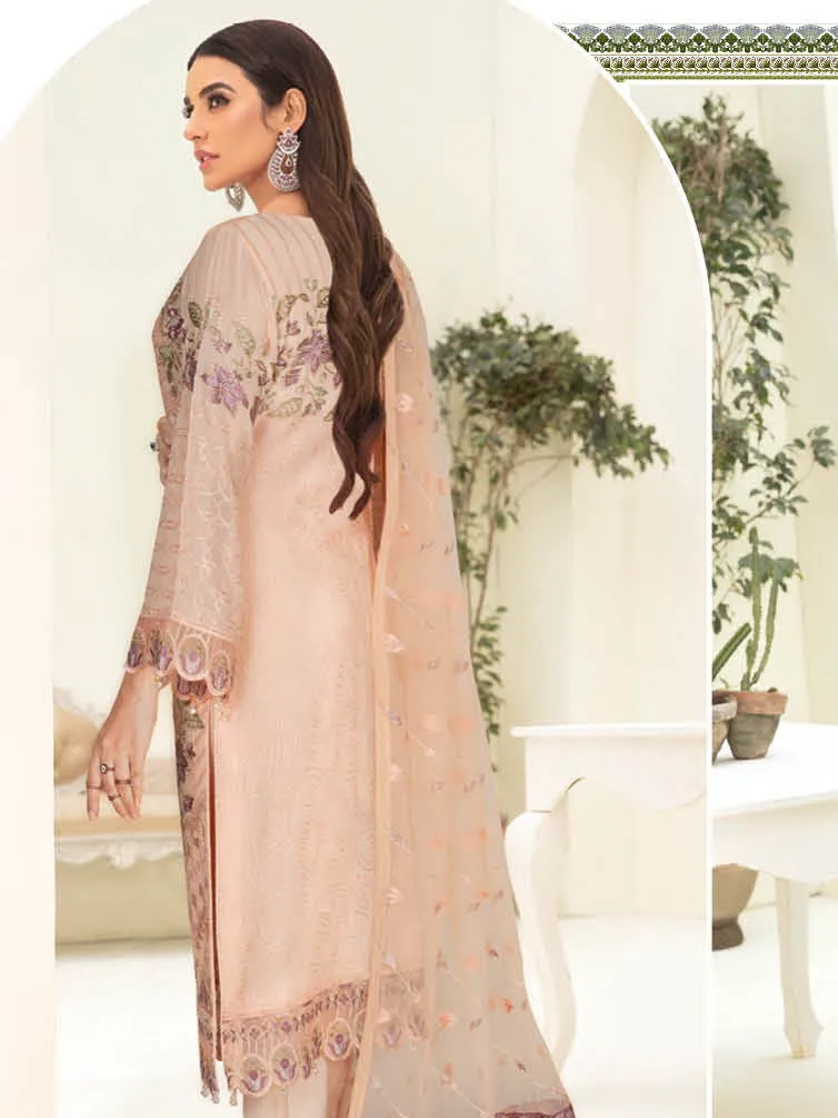 Ramsha Nayab Embroidered Chiffon Unstitched 3 Piece Suit N-304