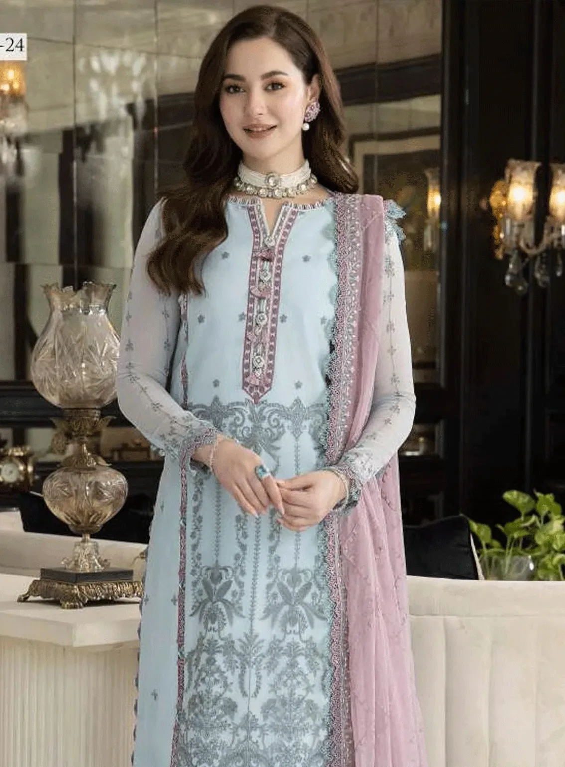 Rang-E-Noor By Asim Jofa Embroidered Chiffon Unstitched 3 Piece Suit - AJRN-24