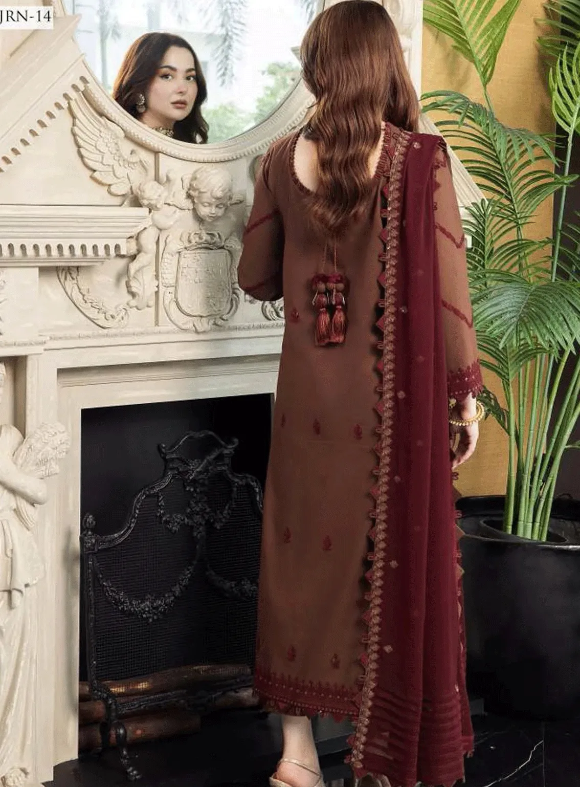 Rang-E-Noor By Asim Jofa Embroidered Lawn Silk Unstitched 3 Piece Suit - AJRN-14