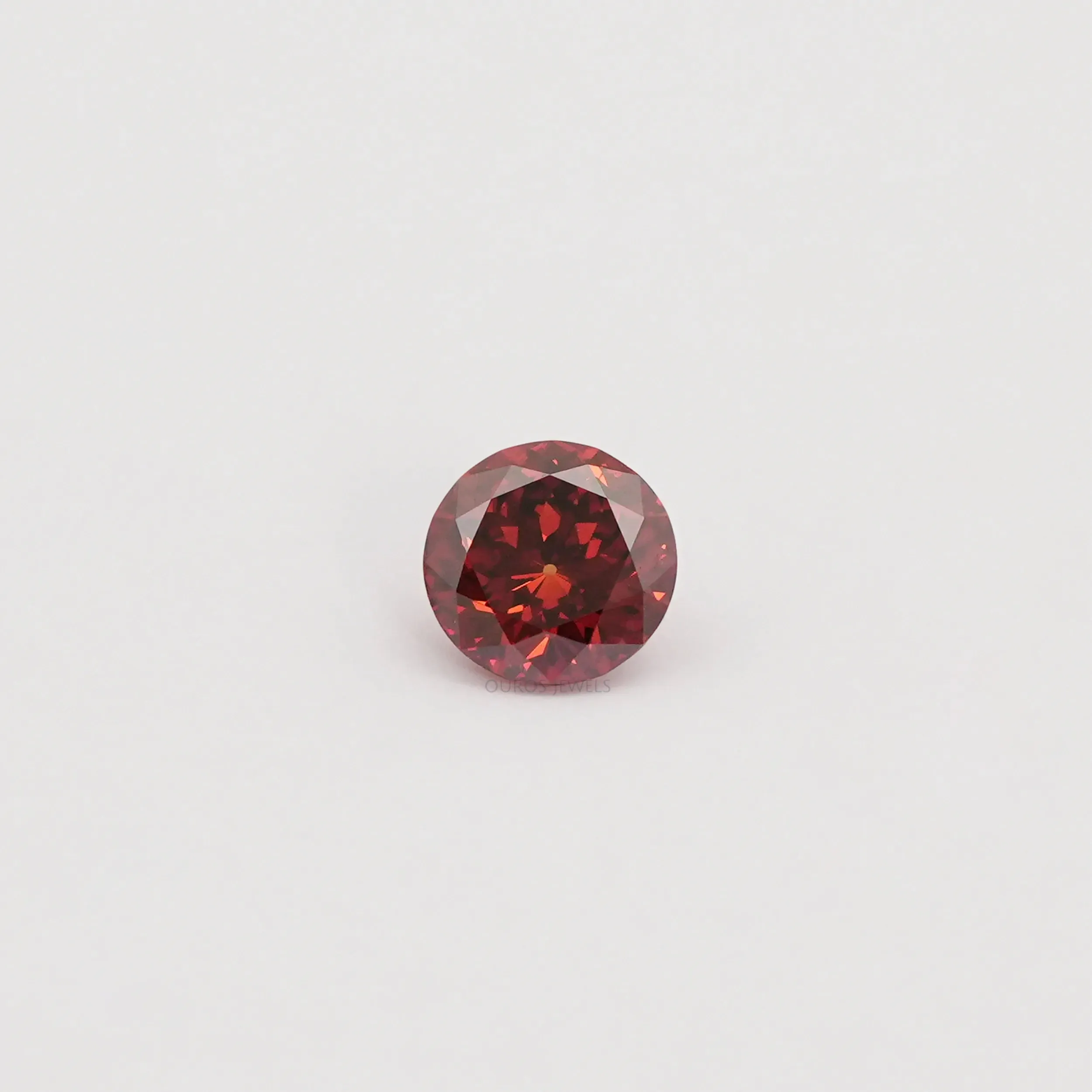 Red Portuguese Round Cut Lab Grown Diamond