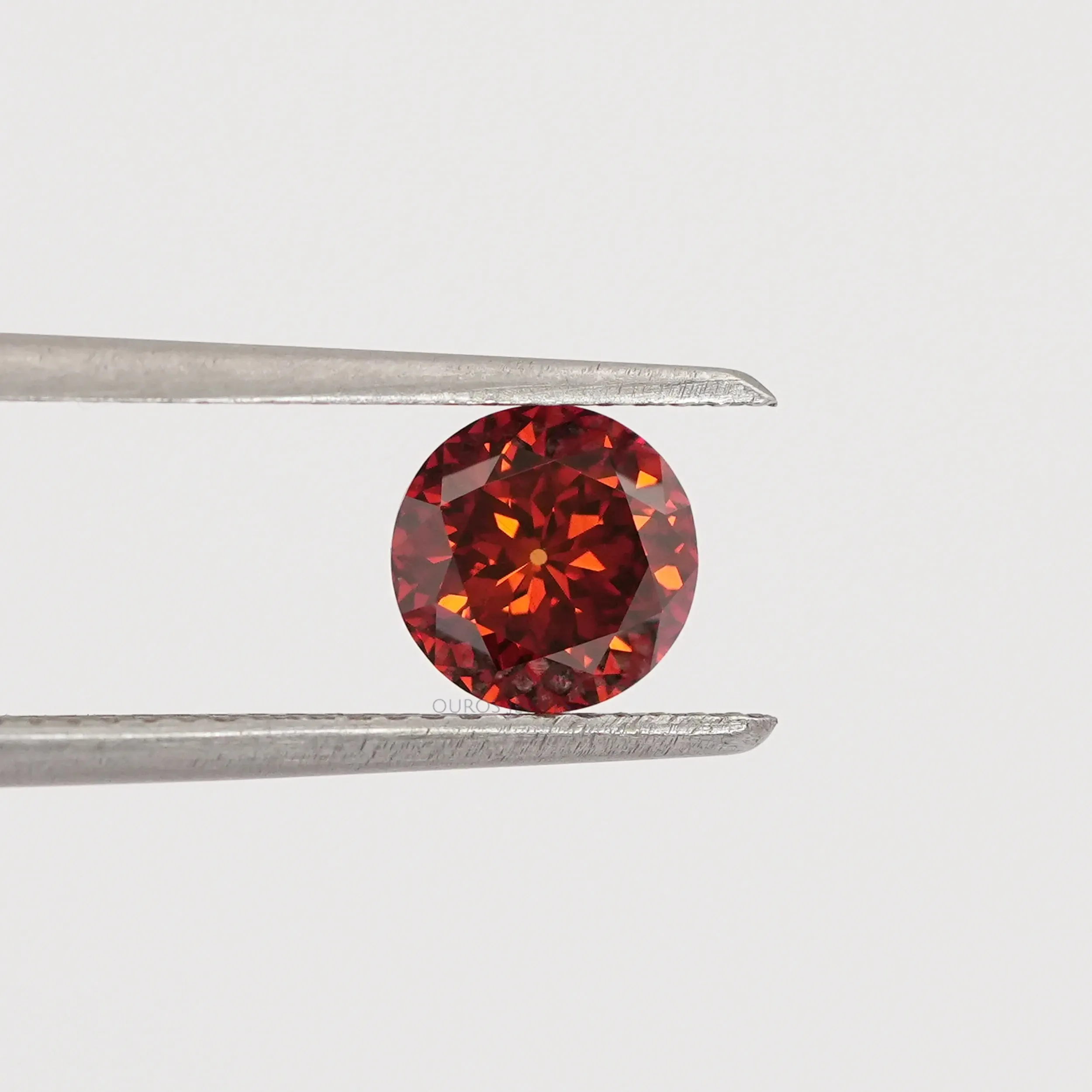 Red Portuguese Round Cut Lab Grown Diamond