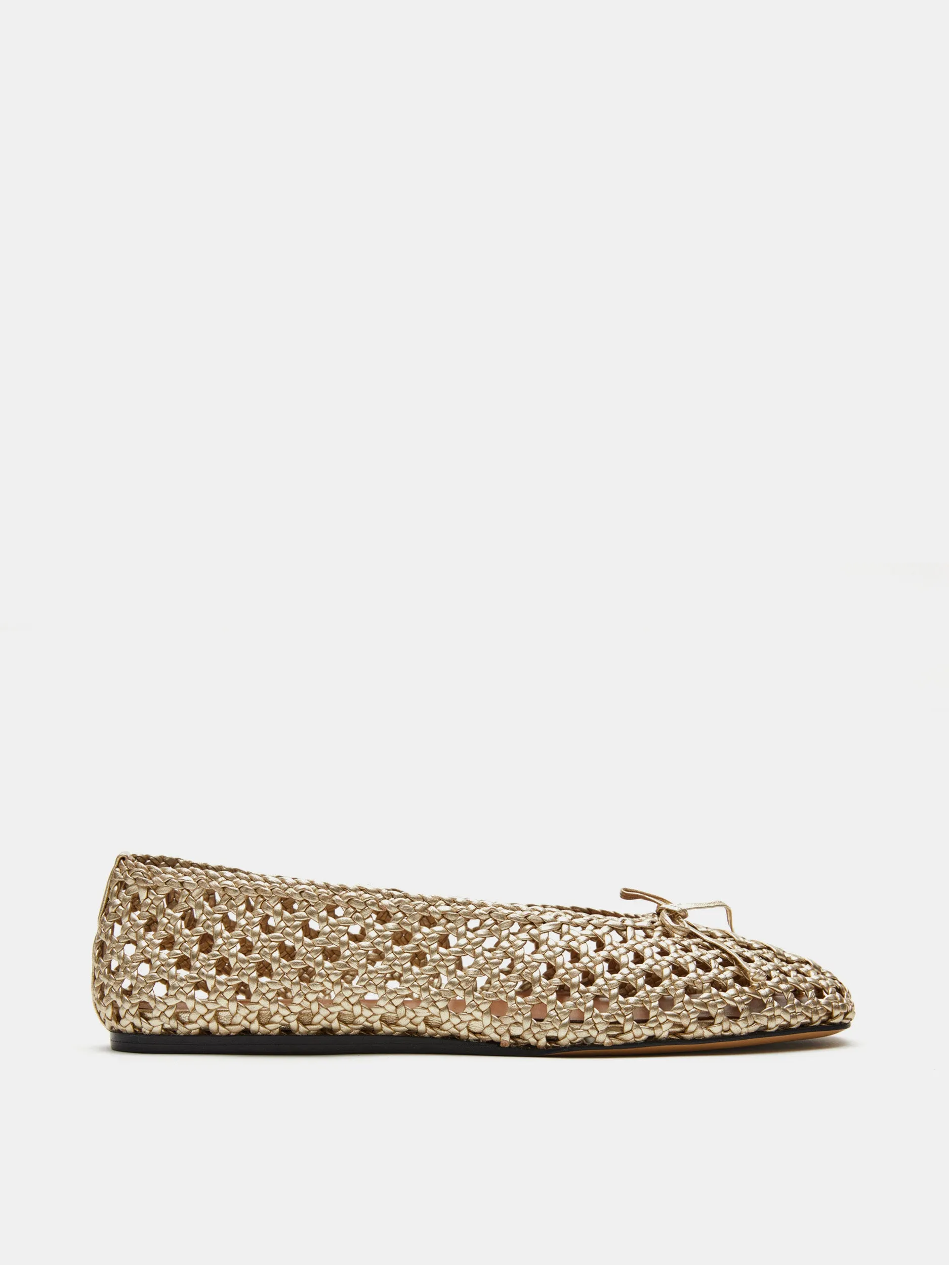 Regency Slipper / Gold Woven Leather