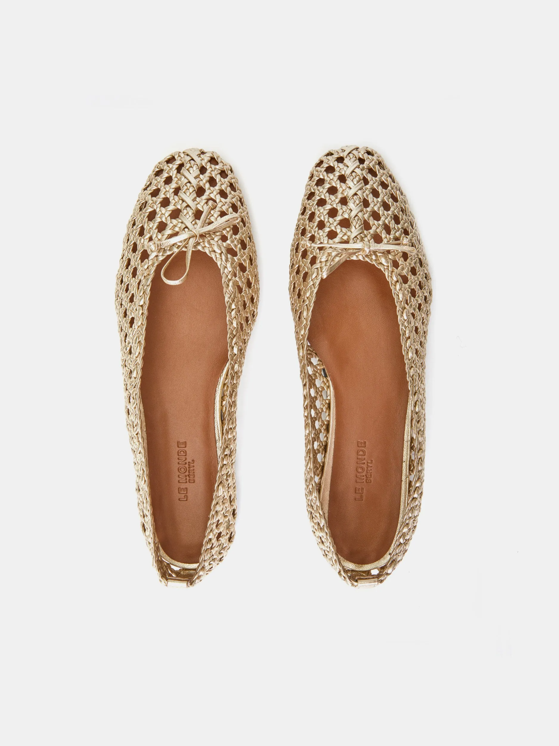 Regency Slipper / Gold Woven Leather