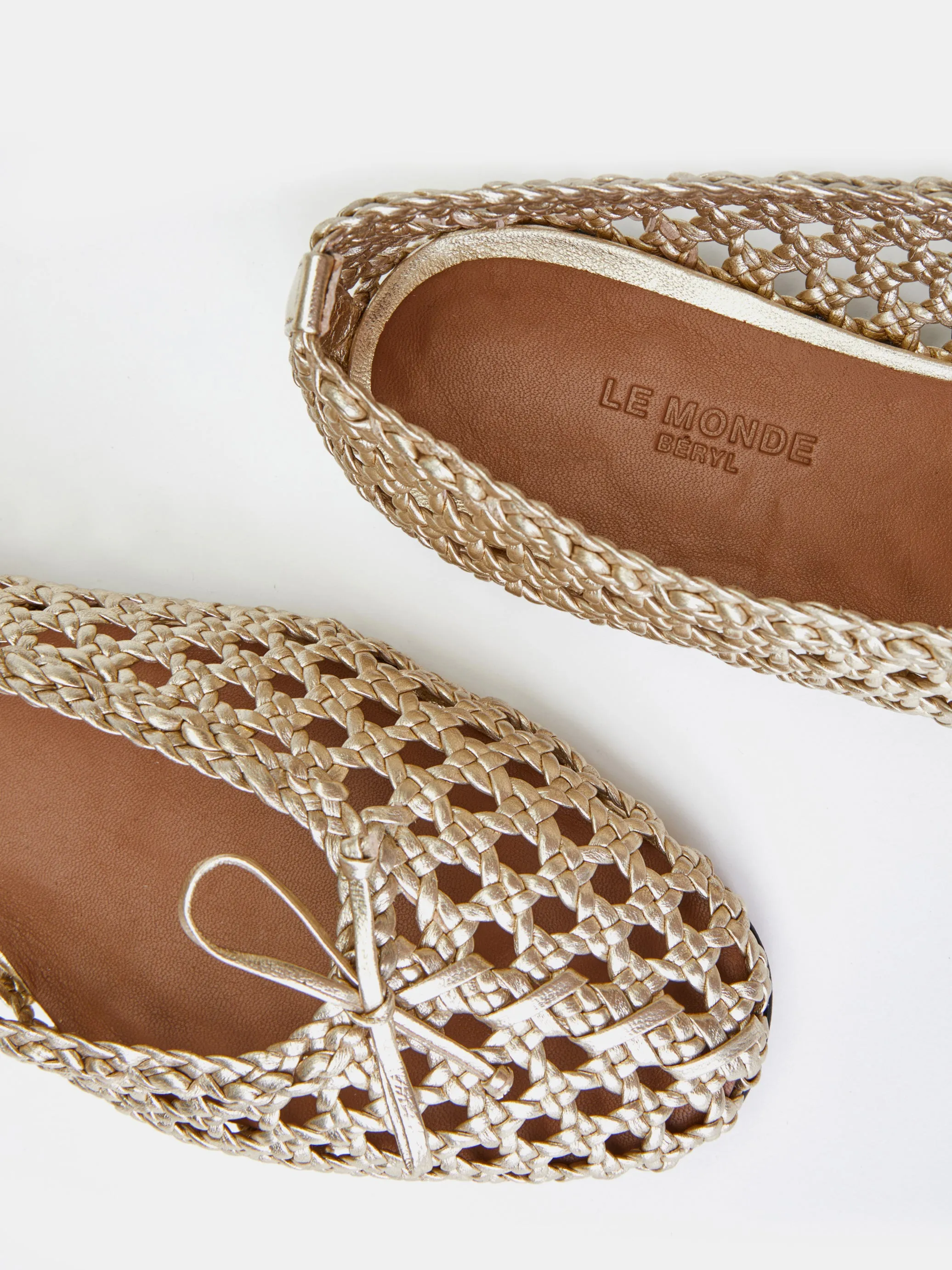 Regency Slipper / Gold Woven Leather