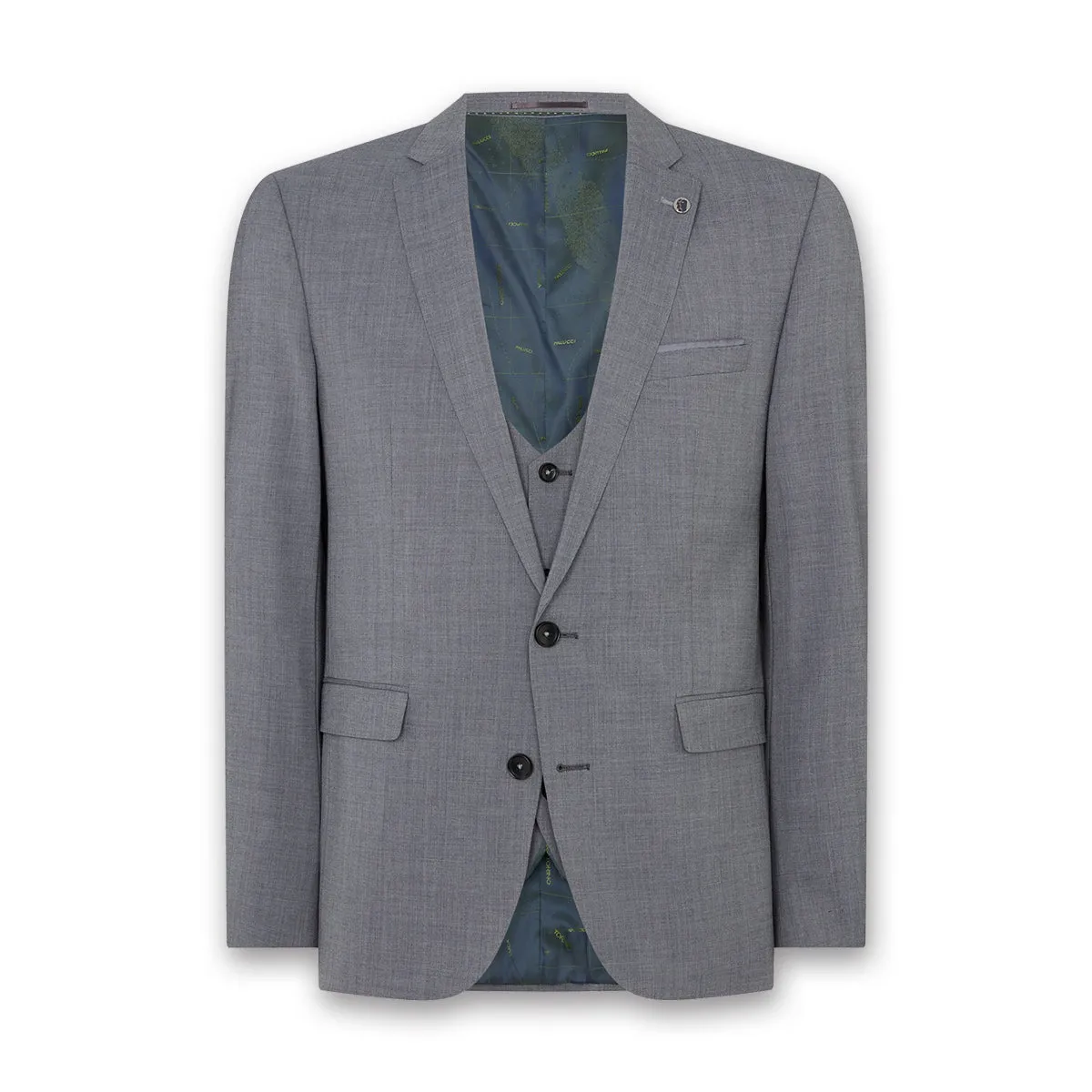 Remus - Luca Slim 3 Piece Suit in Light Grey