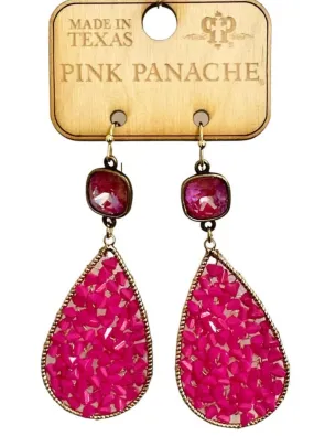 Rock Stone Pink Earrings - Pink Panache