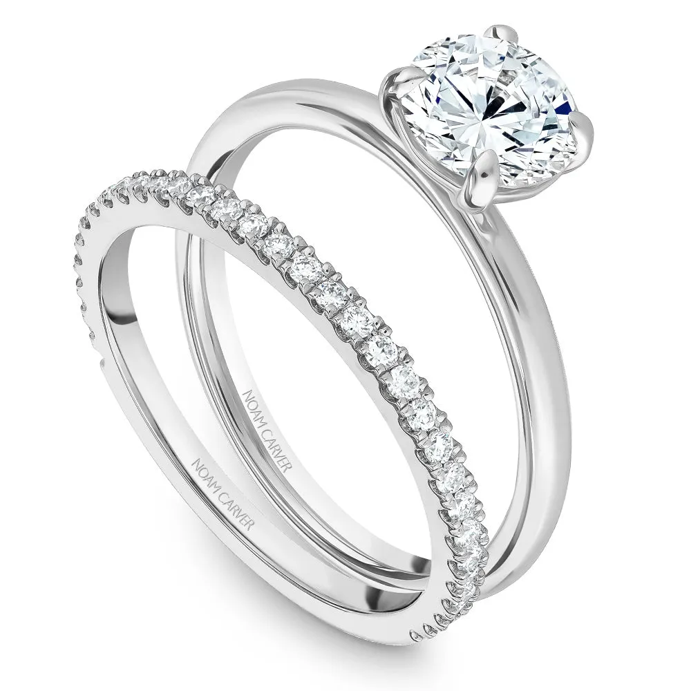 ROSET - Shiloh 7mm Moissanite Engagement Ring -14K White Gold