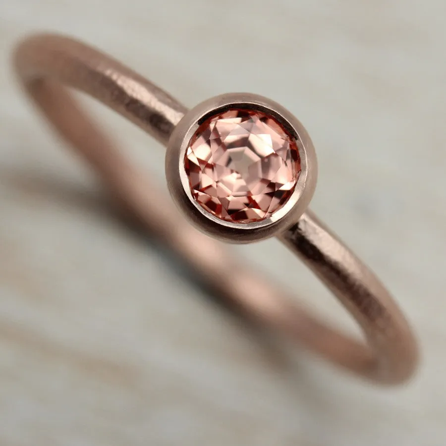 Rustic Solitaire with Light Peach Sapphire