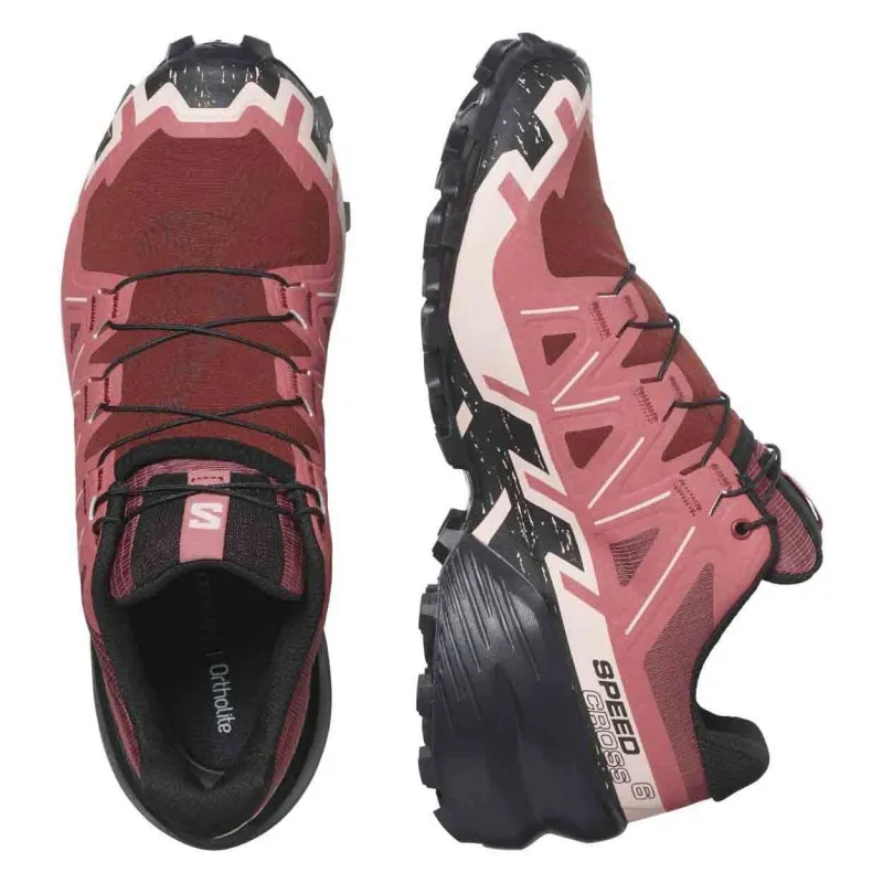 SALOMON SPEEDCROSS 6 COW HIDE/BLACK/ENGLISH ROSE FOR WOMEN'S