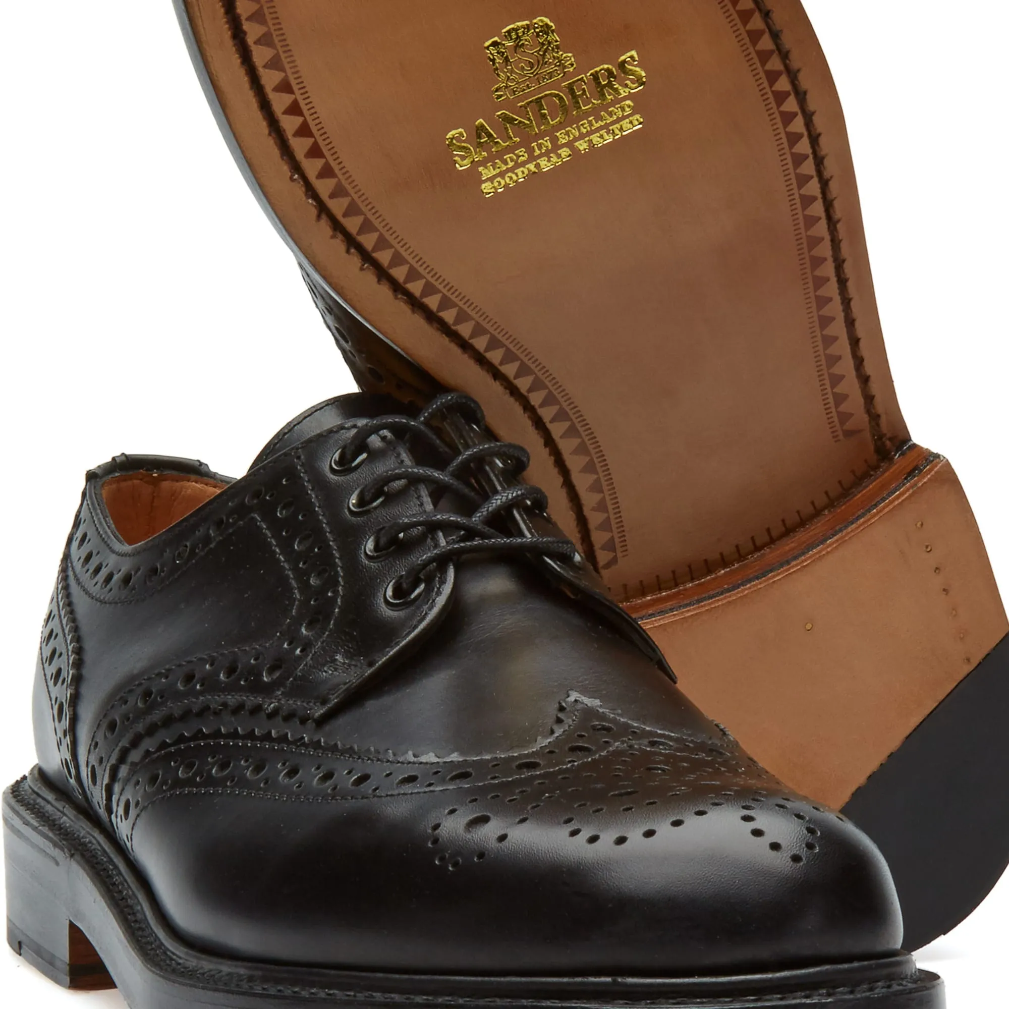 Sanders Fakenham Gibson BrogueBlack Calf