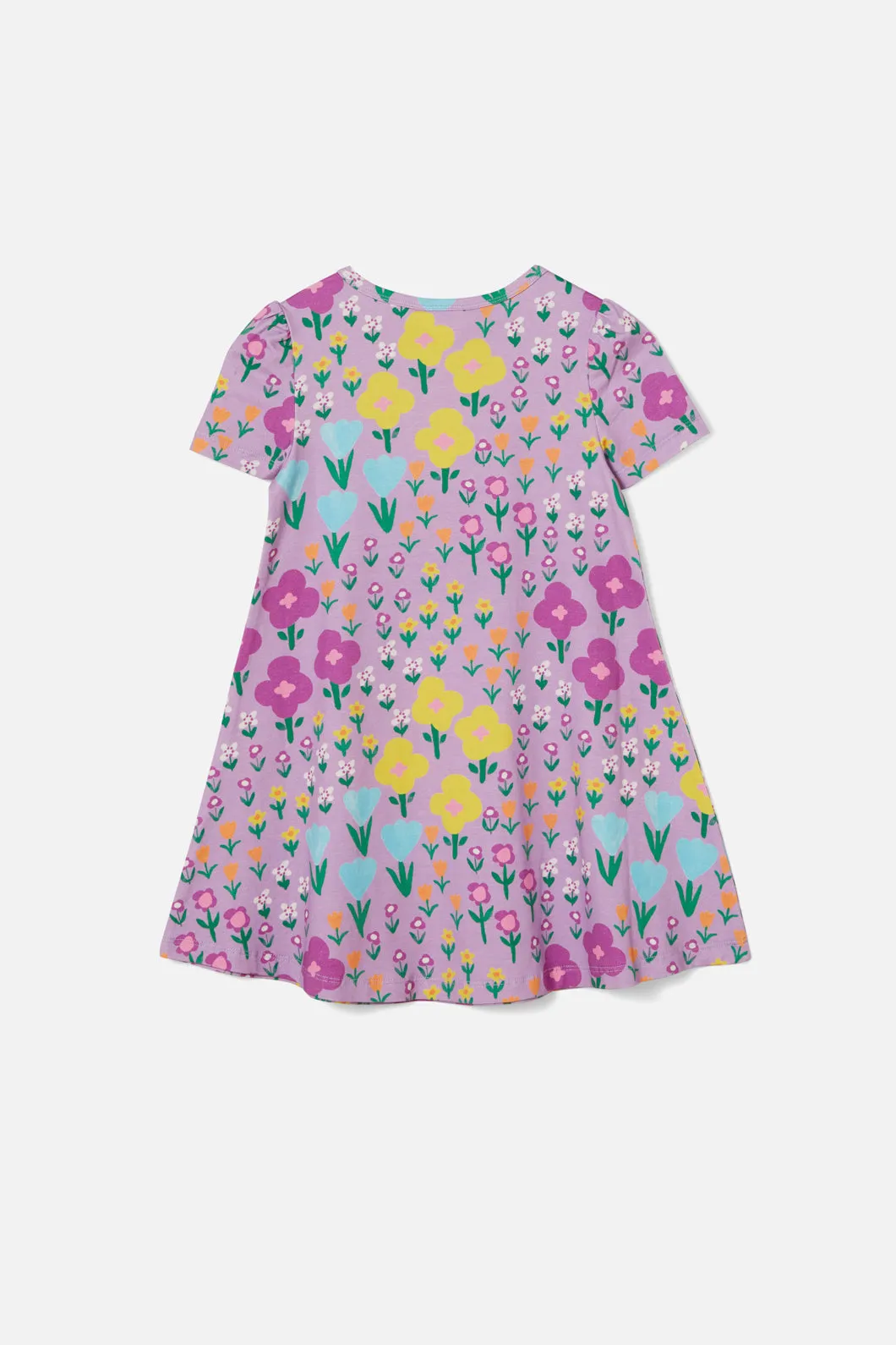 Scandi Flower Kids Jersey Dress