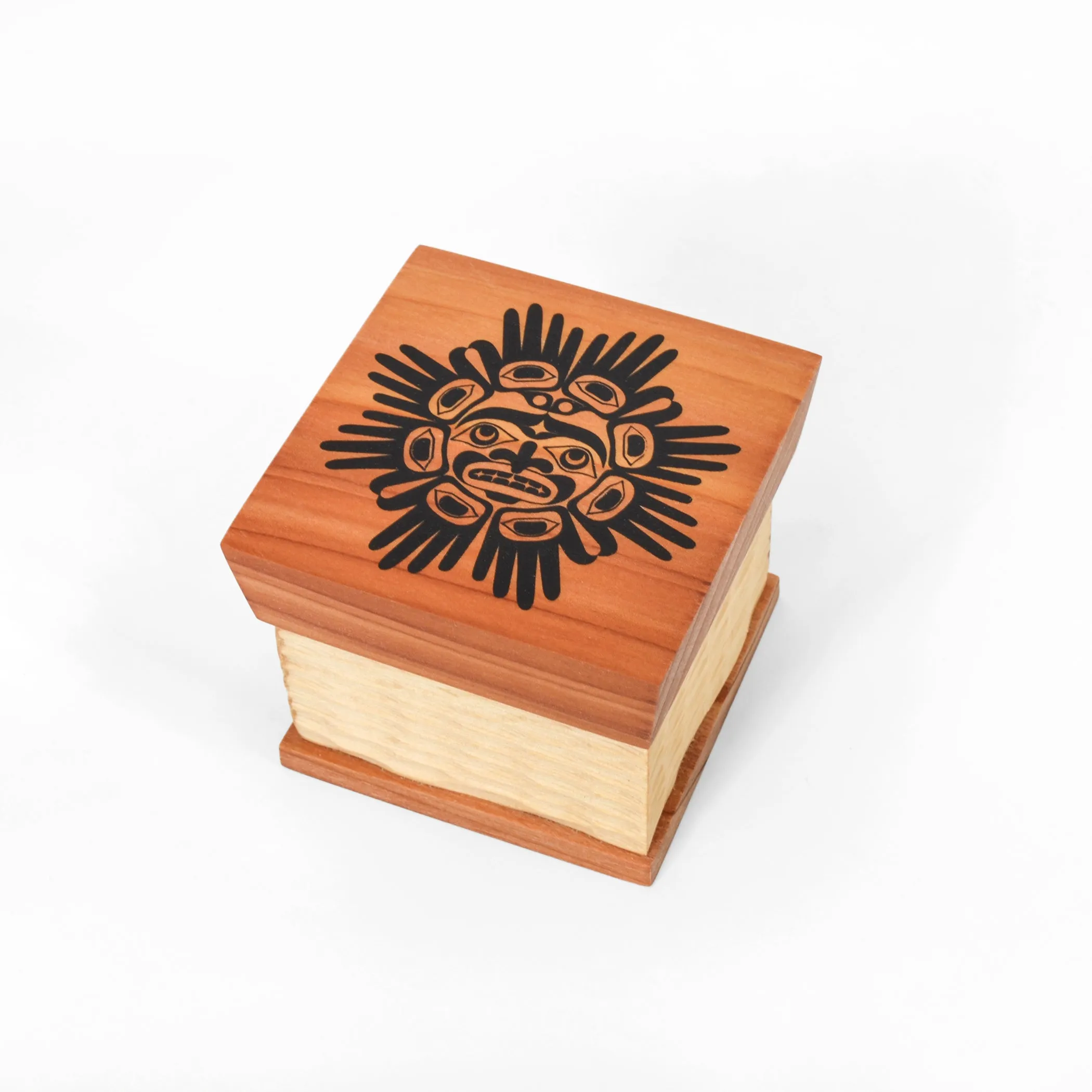 Screen Printed Red Cedar Box | Hands of Friendship by Beau Dick