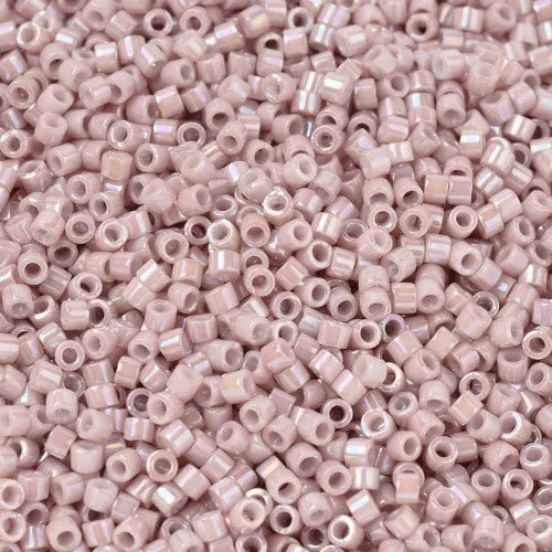 Seed Beads, MIYUKI Delica, Cylinder, Japanese Seed Beads, 11/0, (DB1505), Opaque Pink Champagne AB