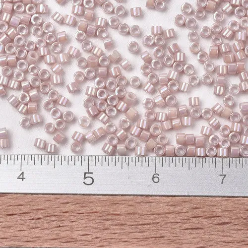 Seed Beads, MIYUKI Delica, Cylinder, Japanese Seed Beads, 11/0, (DB1505), Opaque Pink Champagne AB