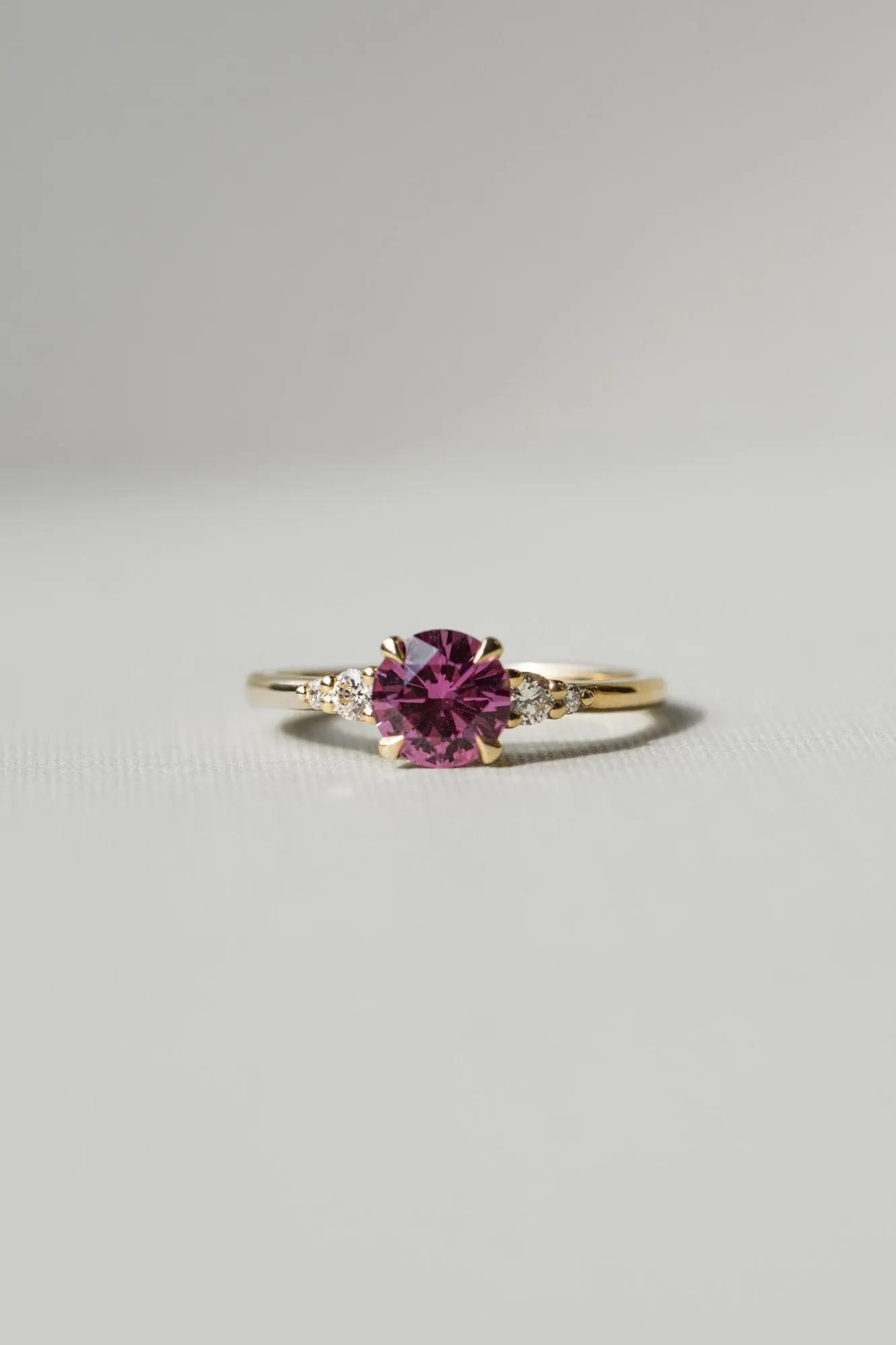 Selene Ring - 1.18ct Pink Brilliant Cut Round Sapphire *ready-to-ship