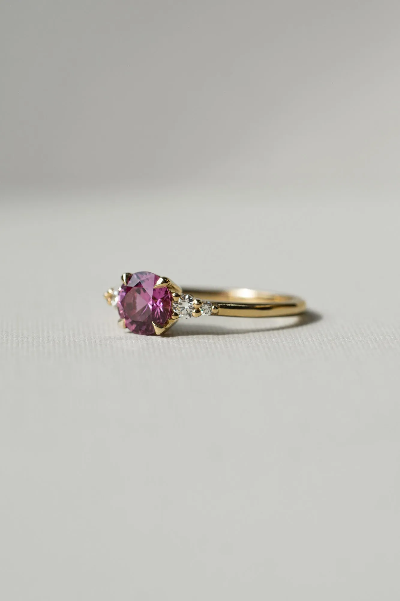 Selene Ring - 1.18ct Pink Brilliant Cut Round Sapphire *ready-to-ship