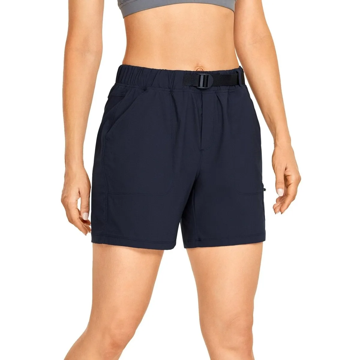 Short / bermuda décontracté taille haute avec poches pour femme CRZ Yoga – RS51