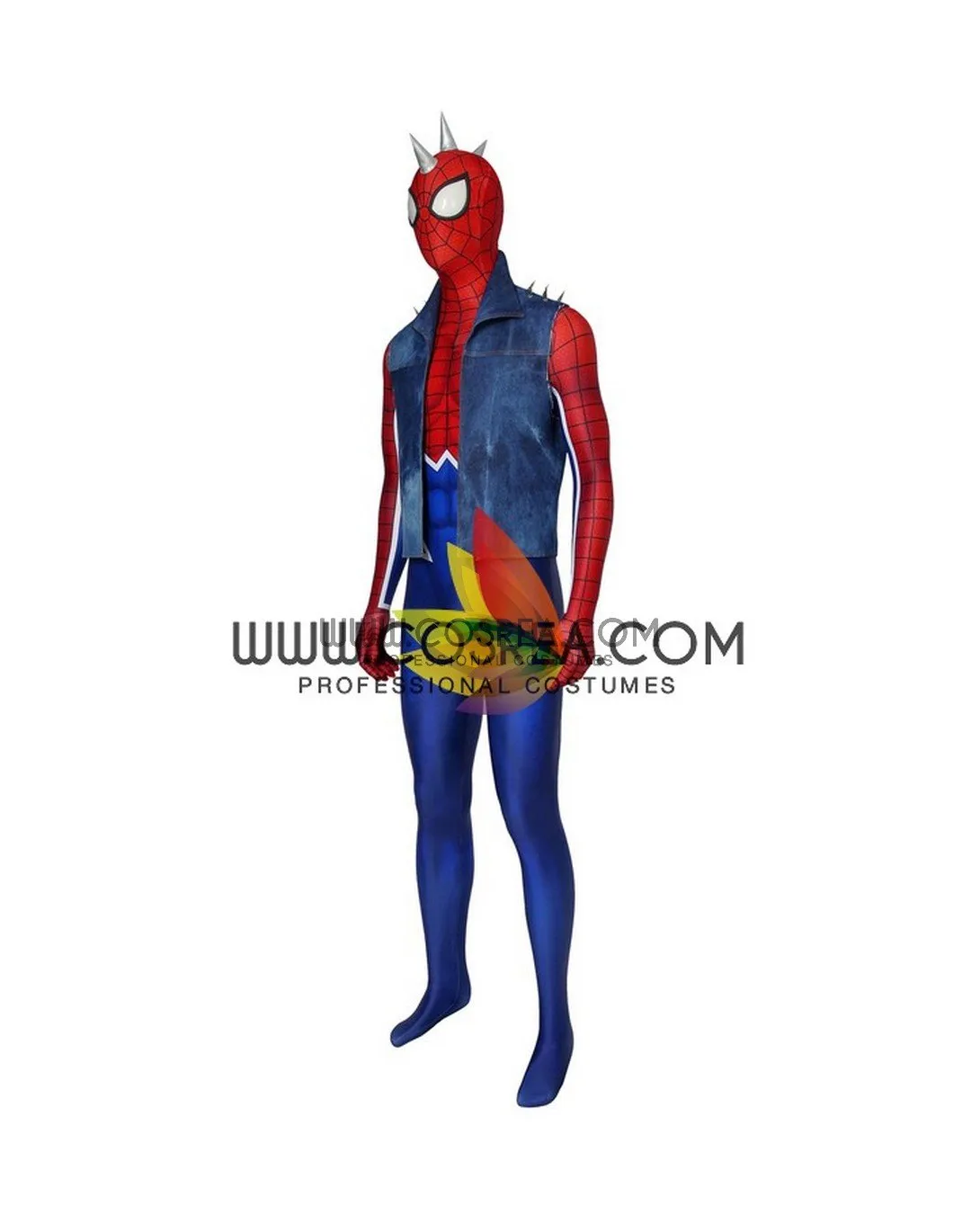 Spiderman PS4 Game Punk Suit Digital Printed Cosplay Costume