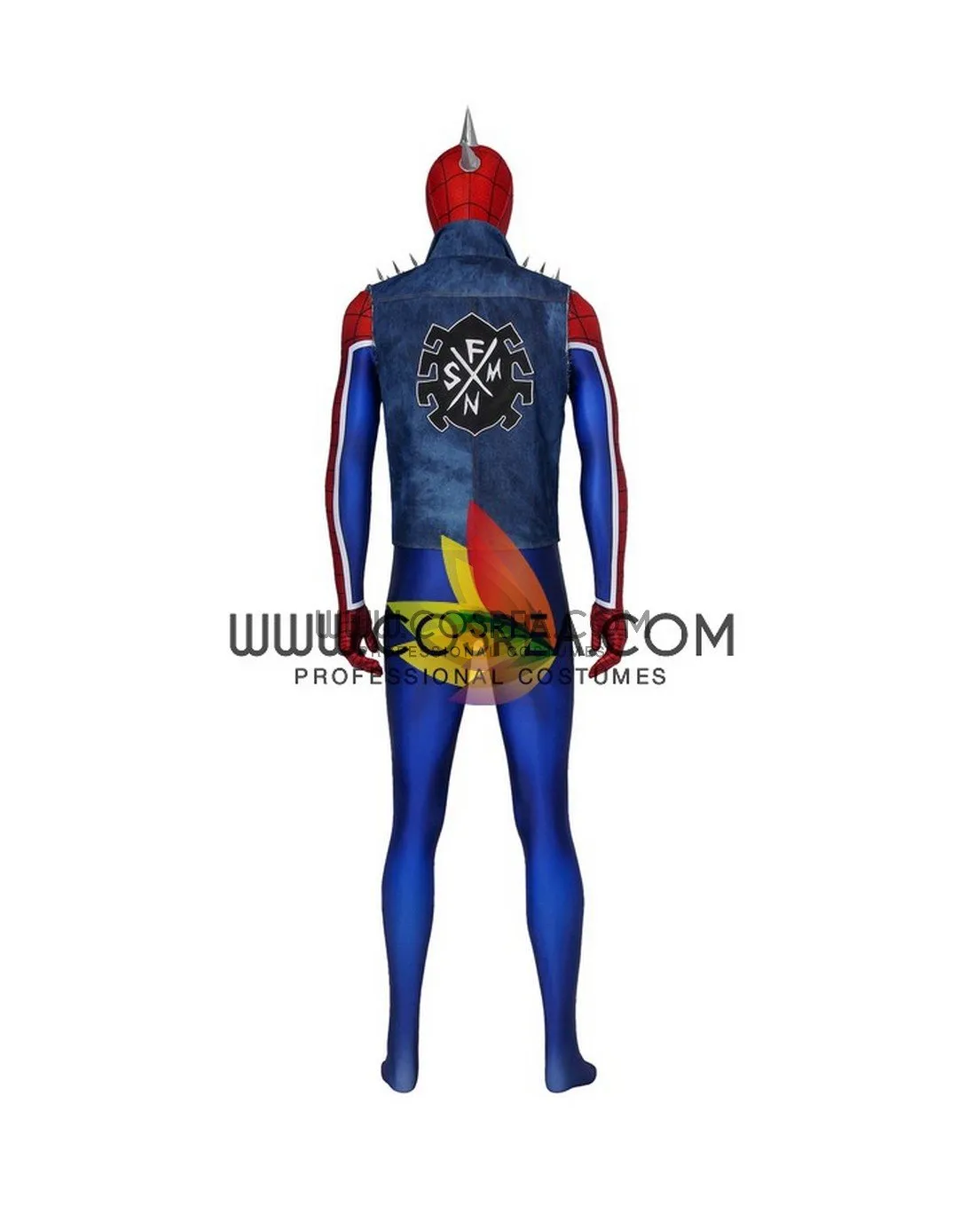 Spiderman PS4 Game Punk Suit Digital Printed Cosplay Costume