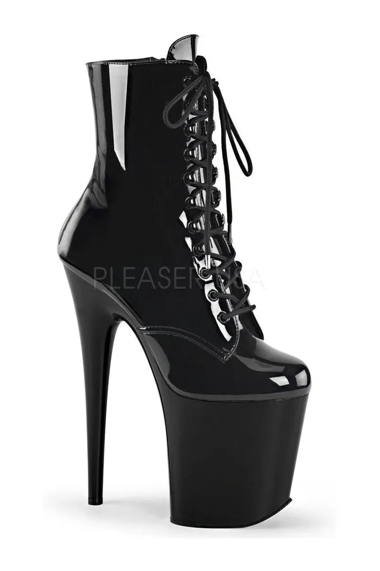 SS-FLAMINGO-1020 Platform Boot  | Black Patent