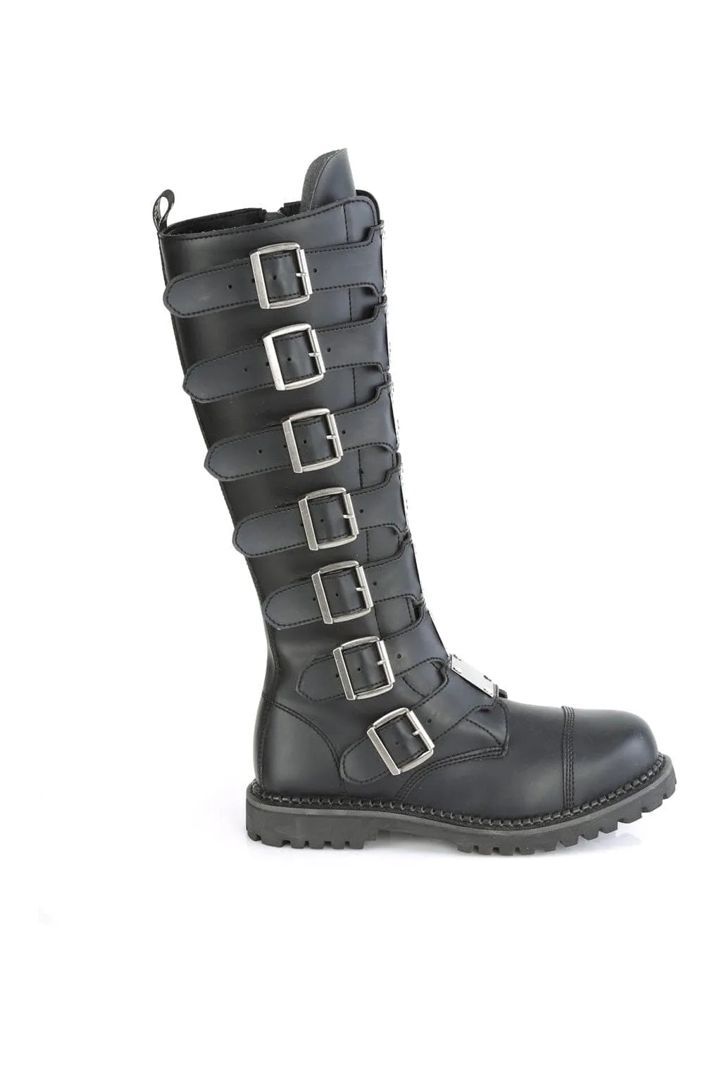 SS-RIOT-21MP Black Vegan Leather Knee Boot