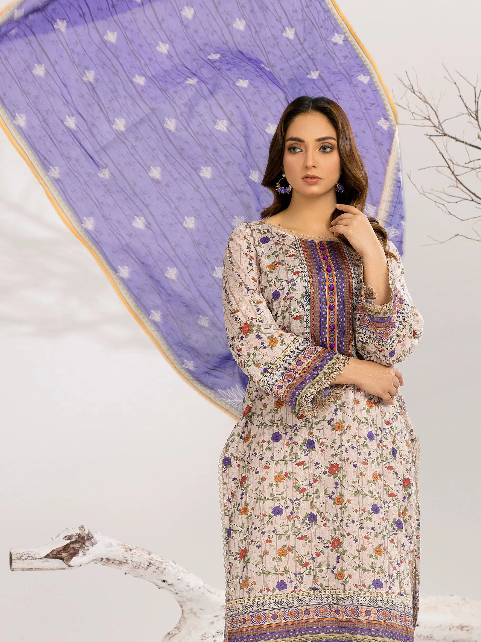 Sundas By Al Kareem Premium Printed Lawn Unstitched 3Pc Suit D-09