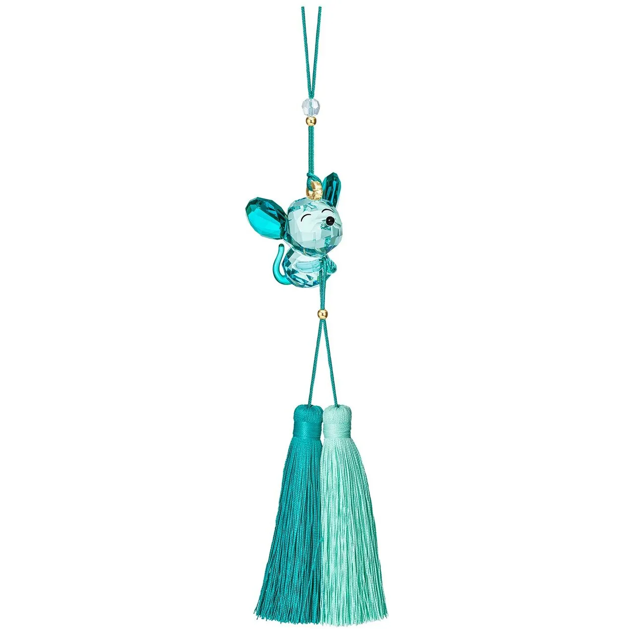 Swarovski Crystal Ornament RAT ORNAMENT With Tassels, Blue -5474320