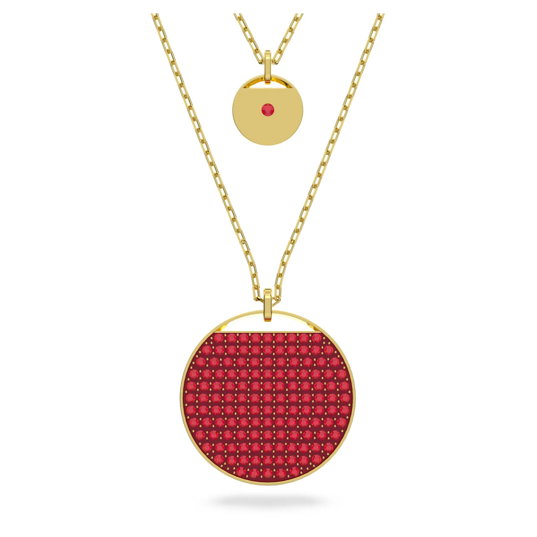 Swarovski Ginger layered pendant Red, Gold-tone plated -5642940