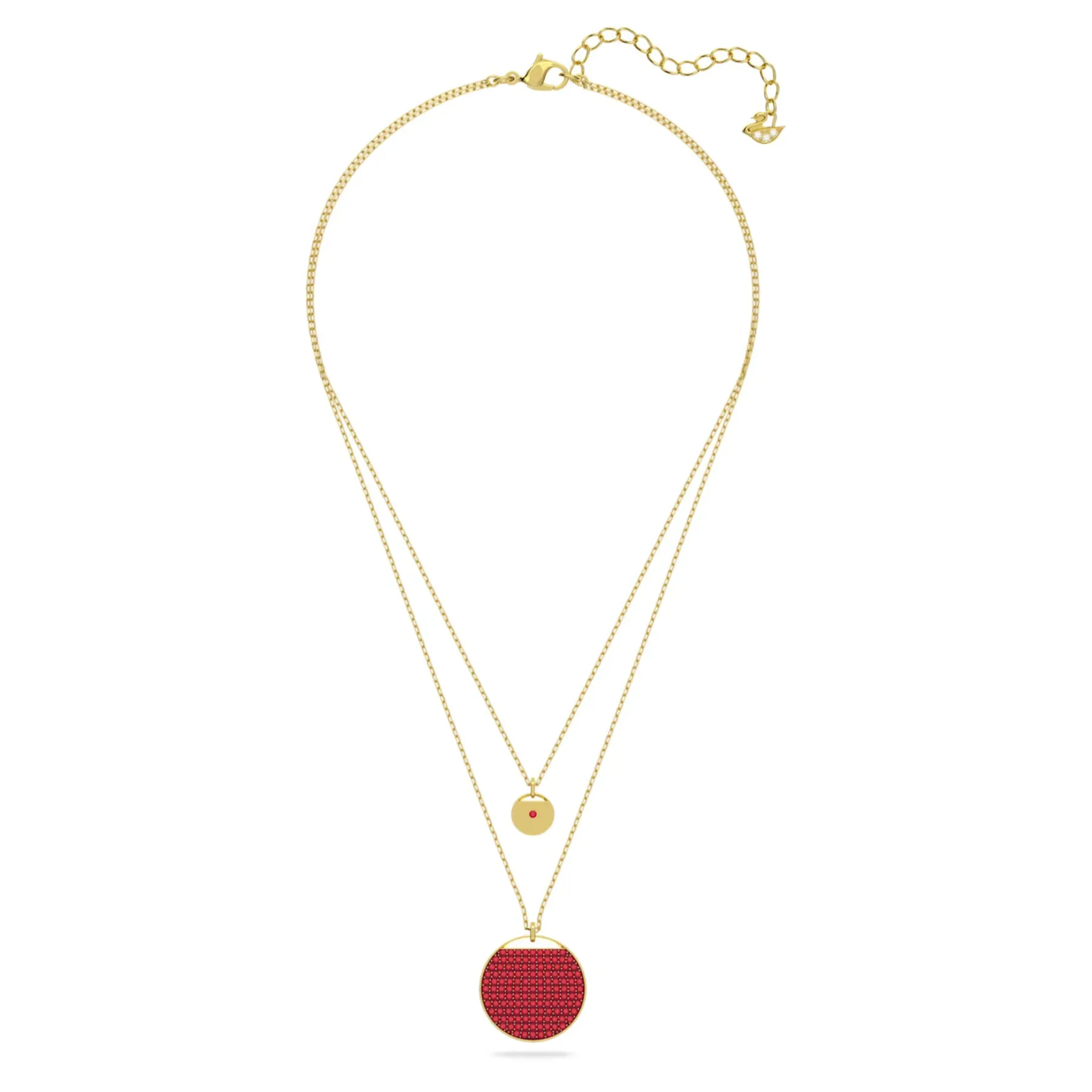 Swarovski Ginger layered pendant Red, Gold-tone plated -5642940