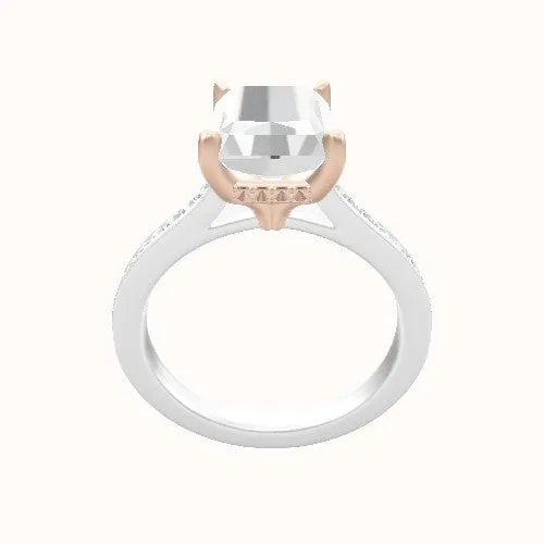 Tapered Channel Set Engagement Ring With Front set gallery Head