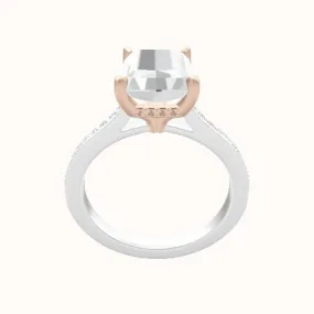 Tapered Channel Set Engagement Ring With Front set gallery Head