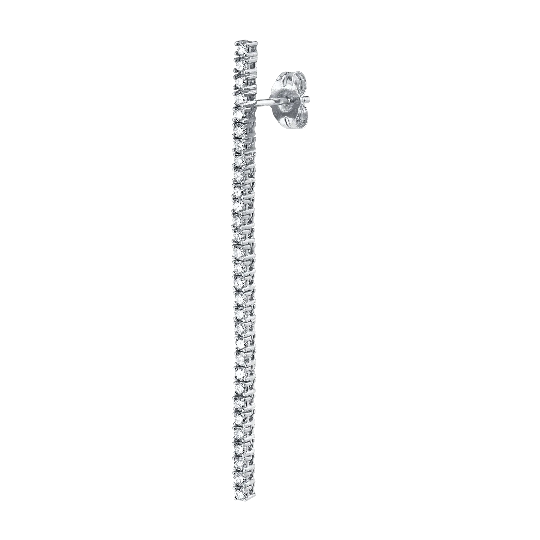 Tennis Earring - White Diamond / 14k White Gold